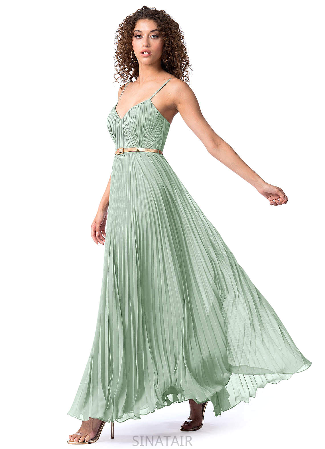 Payten Natural Waist Sleeveless Straps Floor Length A-Line/Princess Bridesmaid Dresses