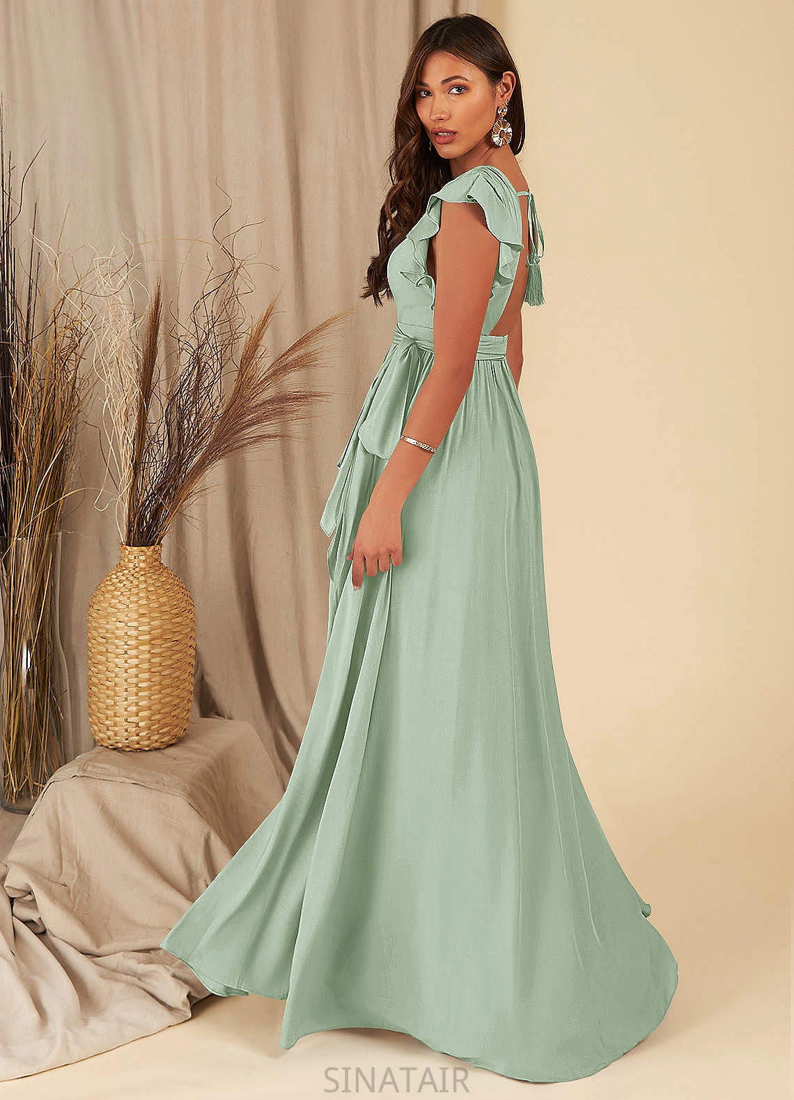 Ireland Trumpet/Mermaid Straps Natural Waist Floor Length Sleeveless Bridesmaid Dresses