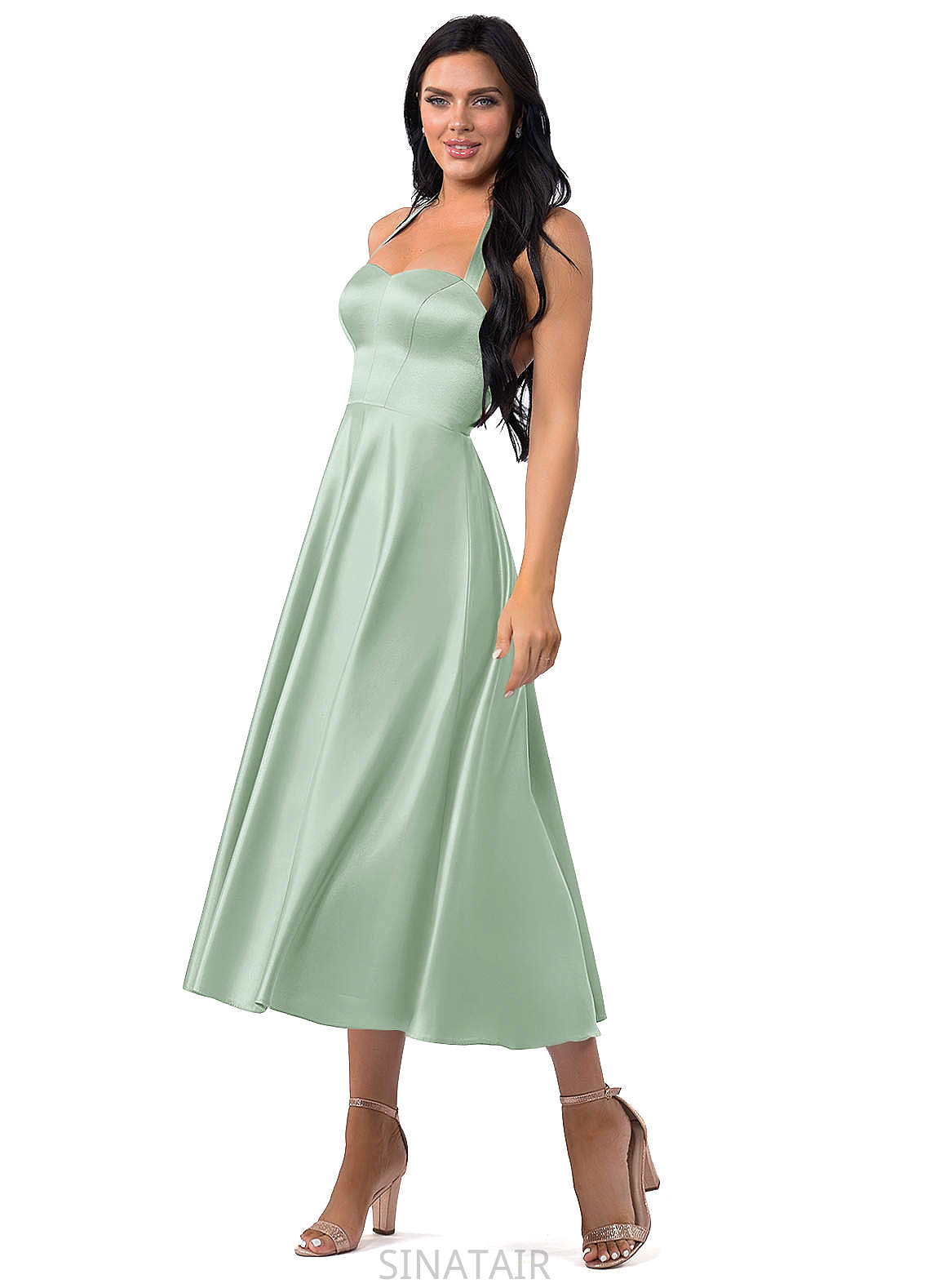 Jenna Floor Length Natural Waist V-Neck Sleeveless A-Line/Princess Bridesmaid Dresses