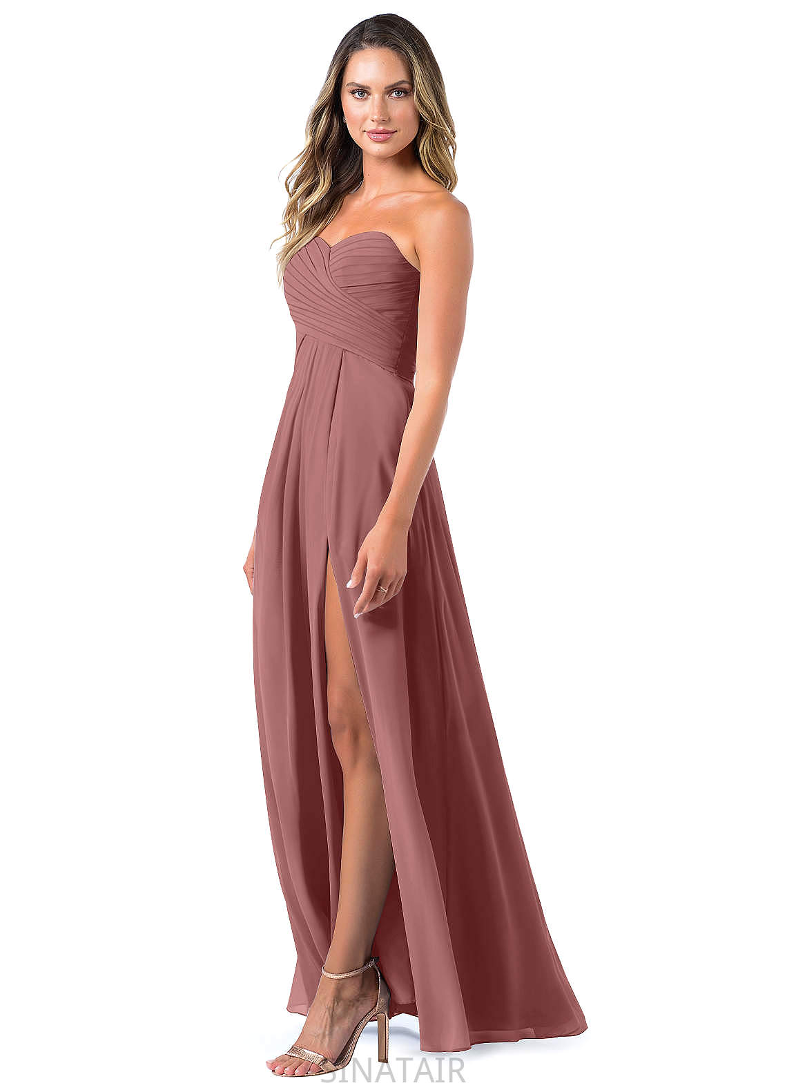 Viv A-Line/Princess V-Neck Sleeveless Natural Waist Floor Length Bridesmaid Dresses