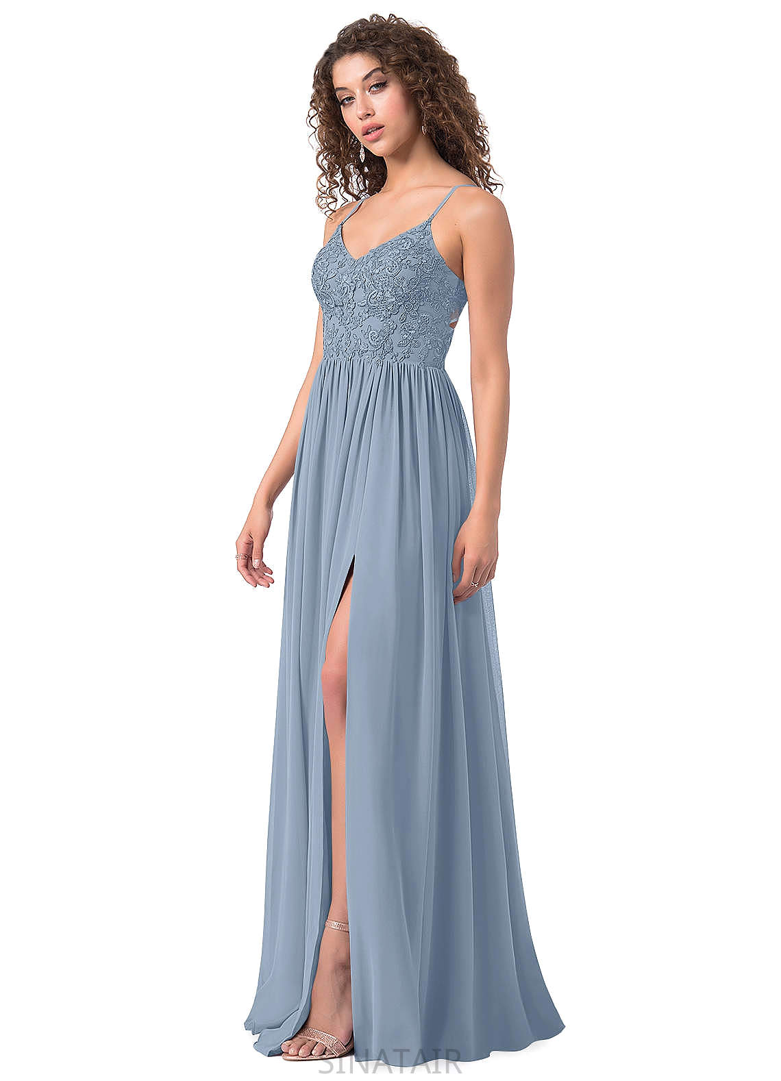 Brooklyn Sleeveless A-Line/Princess Natural Waist V-Neck Floor Length Bridesmaid Dresses