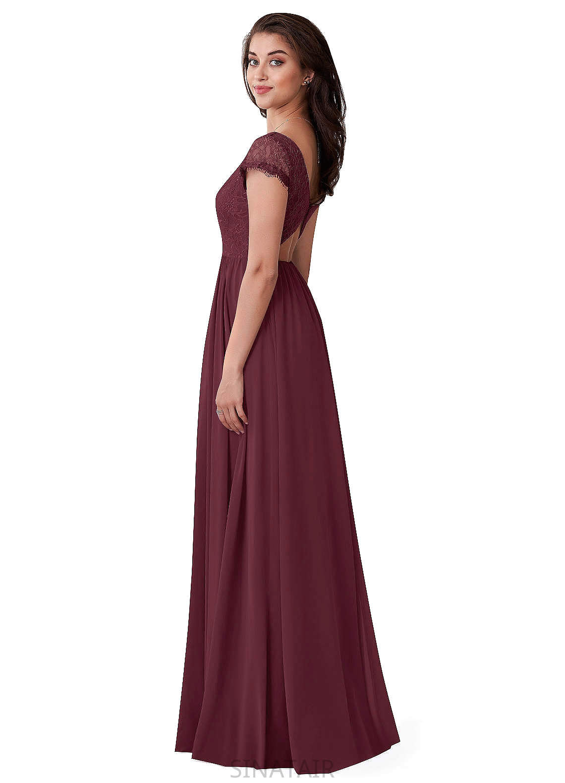 Jessica Natural Waist Spaghetti Staps V-Neck Floor Length Sleeveless Bridesmaid Dresses