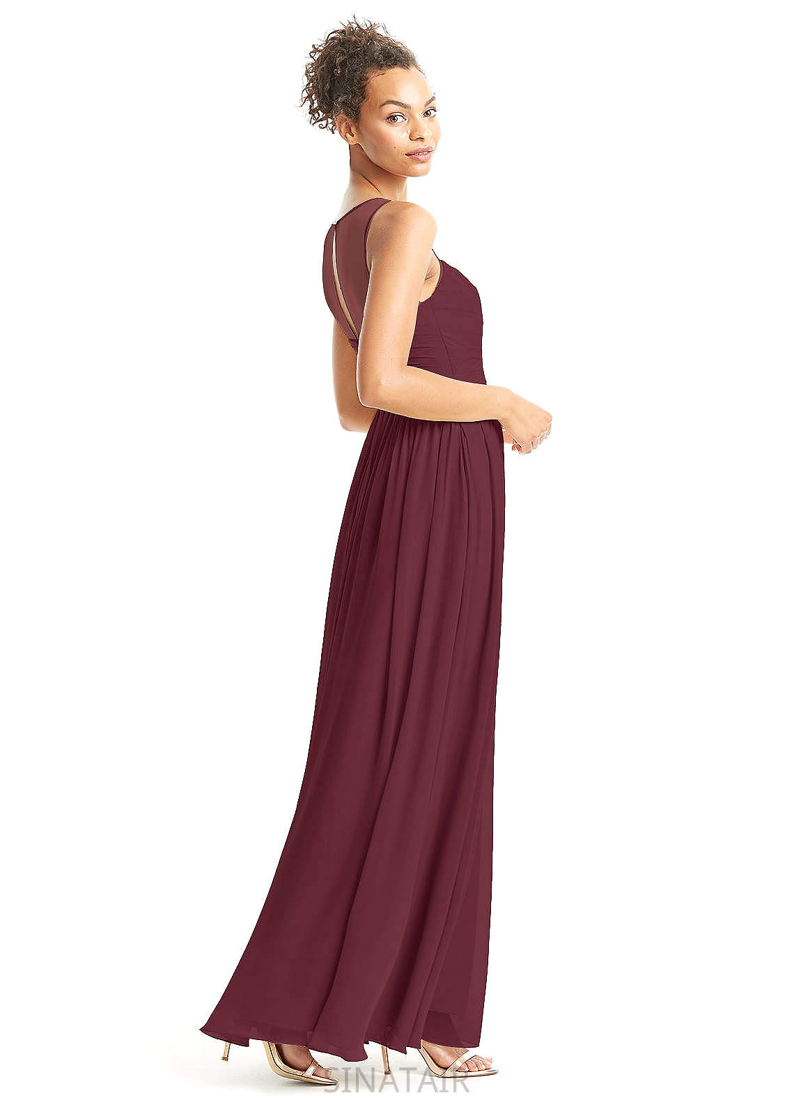 Persis V-Neck Floor Length Natural Waist Sleeveless A-Line/Princess Bridesmaid Dresses