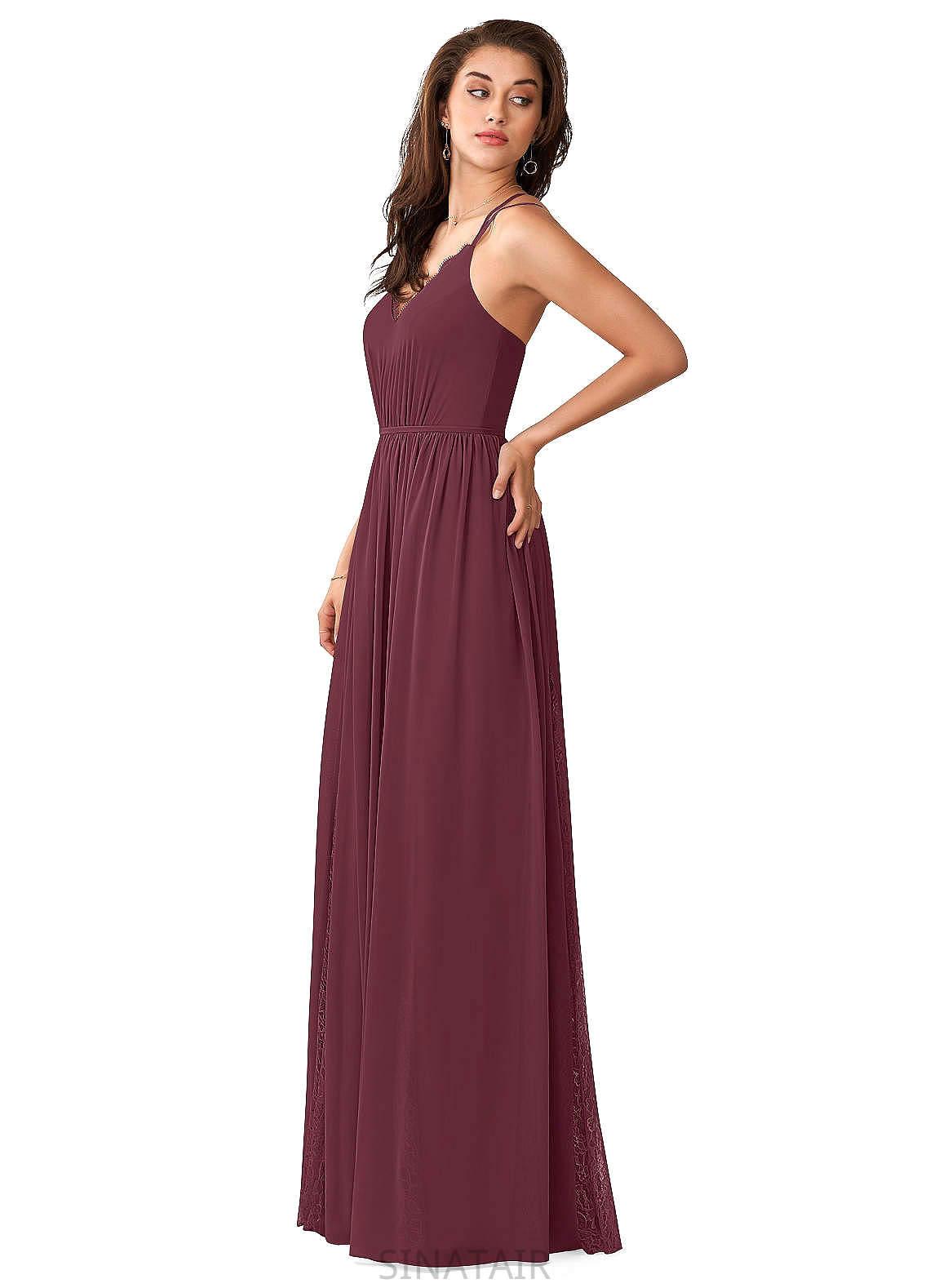 Tess Scoop Natural Waist Sleeveless A-Line/Princess Floor Length Bridesmaid Dresses