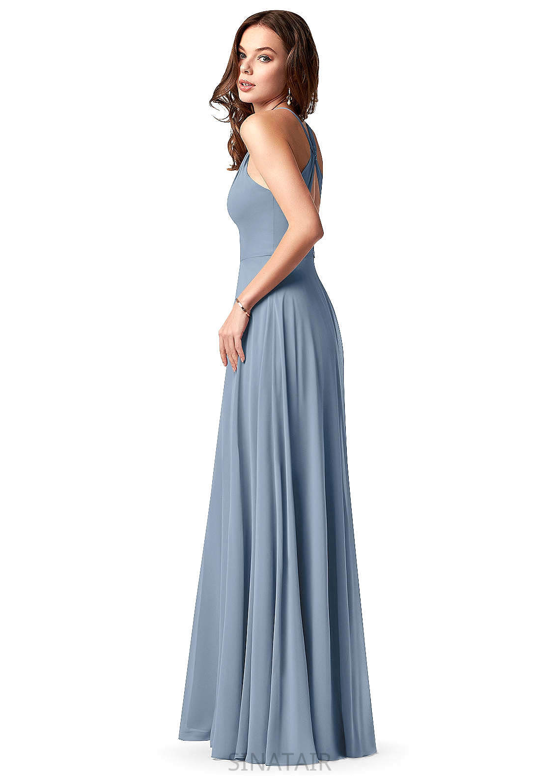 Val One Shoulder Trumpet/Mermaid Spandex Natural Waist Sleeveless Floor Length Bridesmaid Dresses