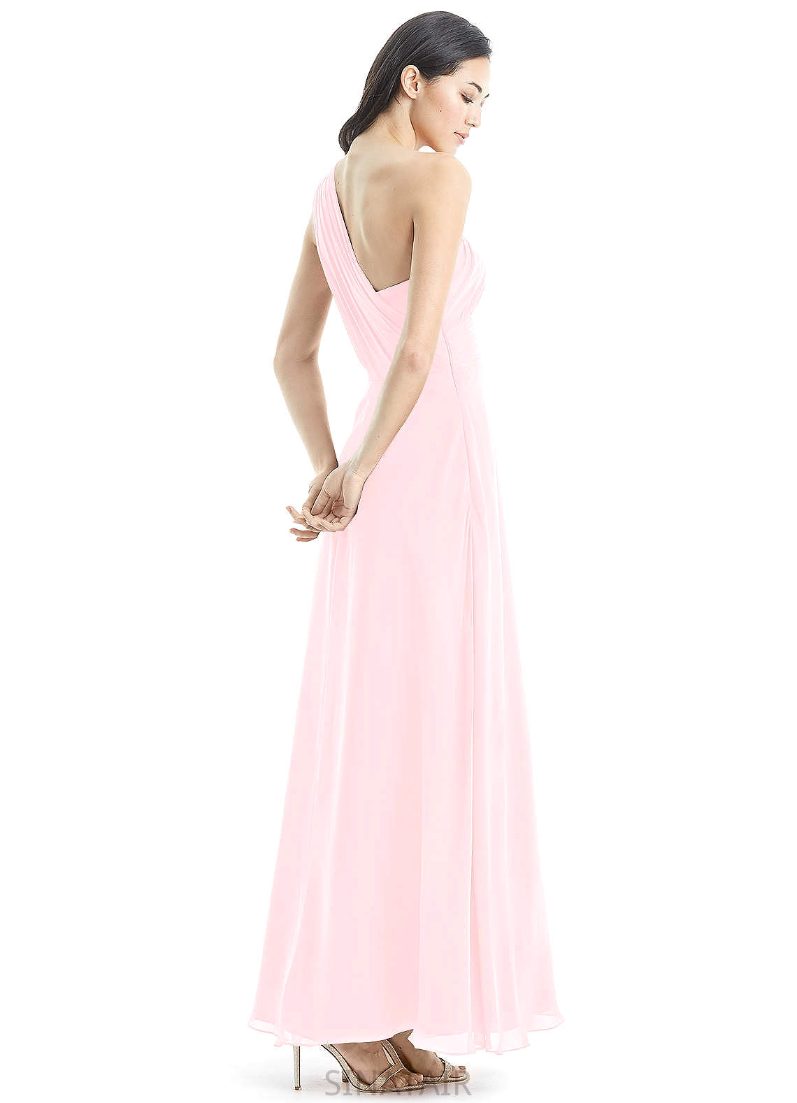 Angela V-Neck Sheath/Column Natural Waist Floor Length Spandex Sleeveless Bridesmaid Dresses