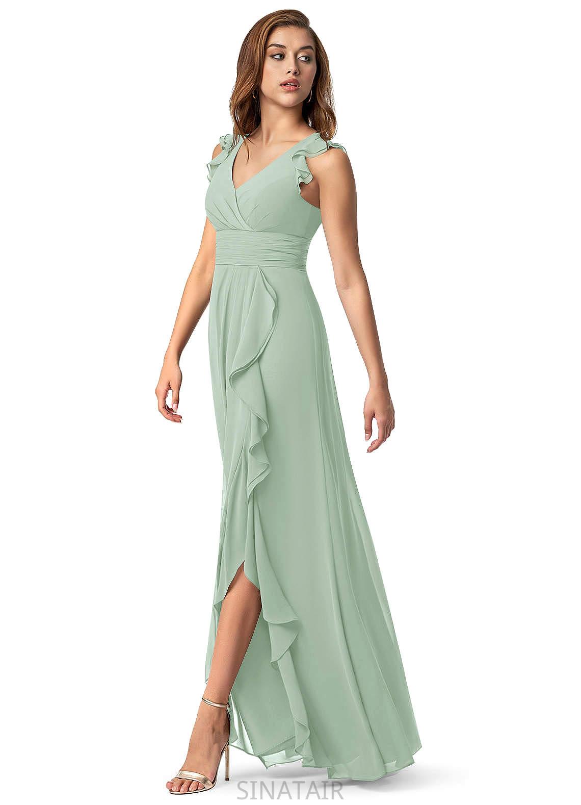 Avery Natural Waist One Shoulder Sleeveless A-Line/Princess Floor Length Bridesmaid Dresses