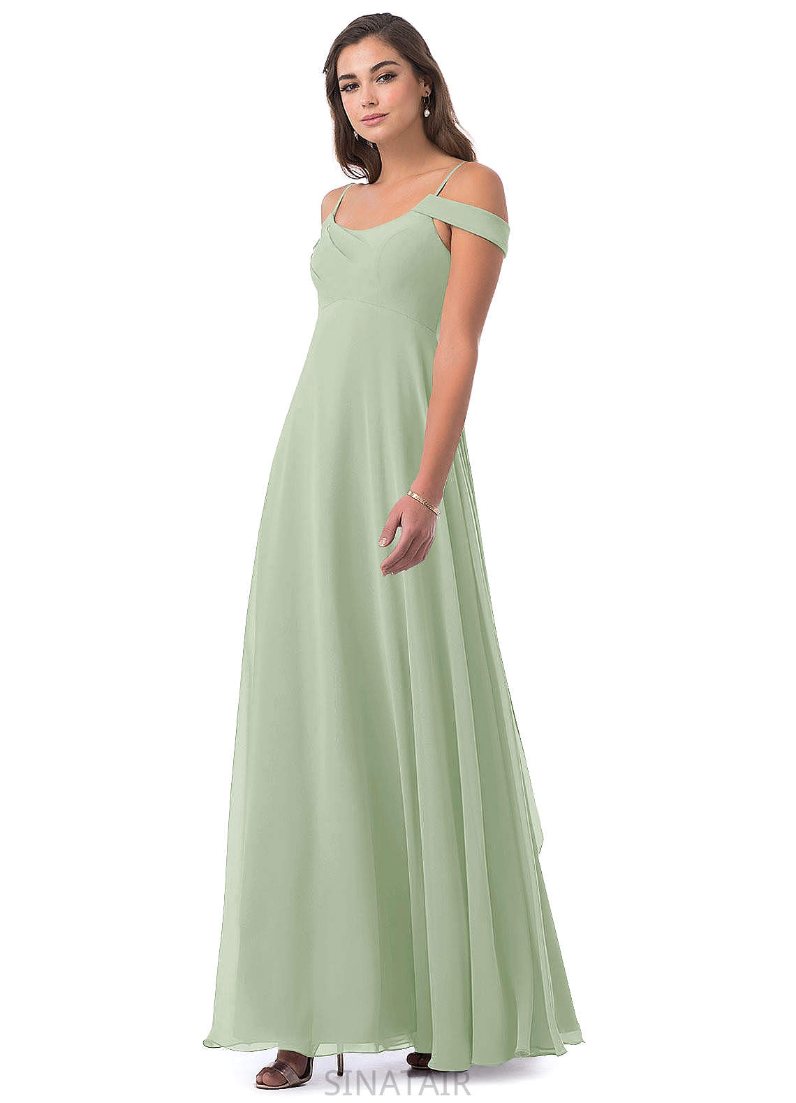 Desirae Floor Length Natural Waist A-Line/Princess Sleeveless Halter Bridesmaid Dresses