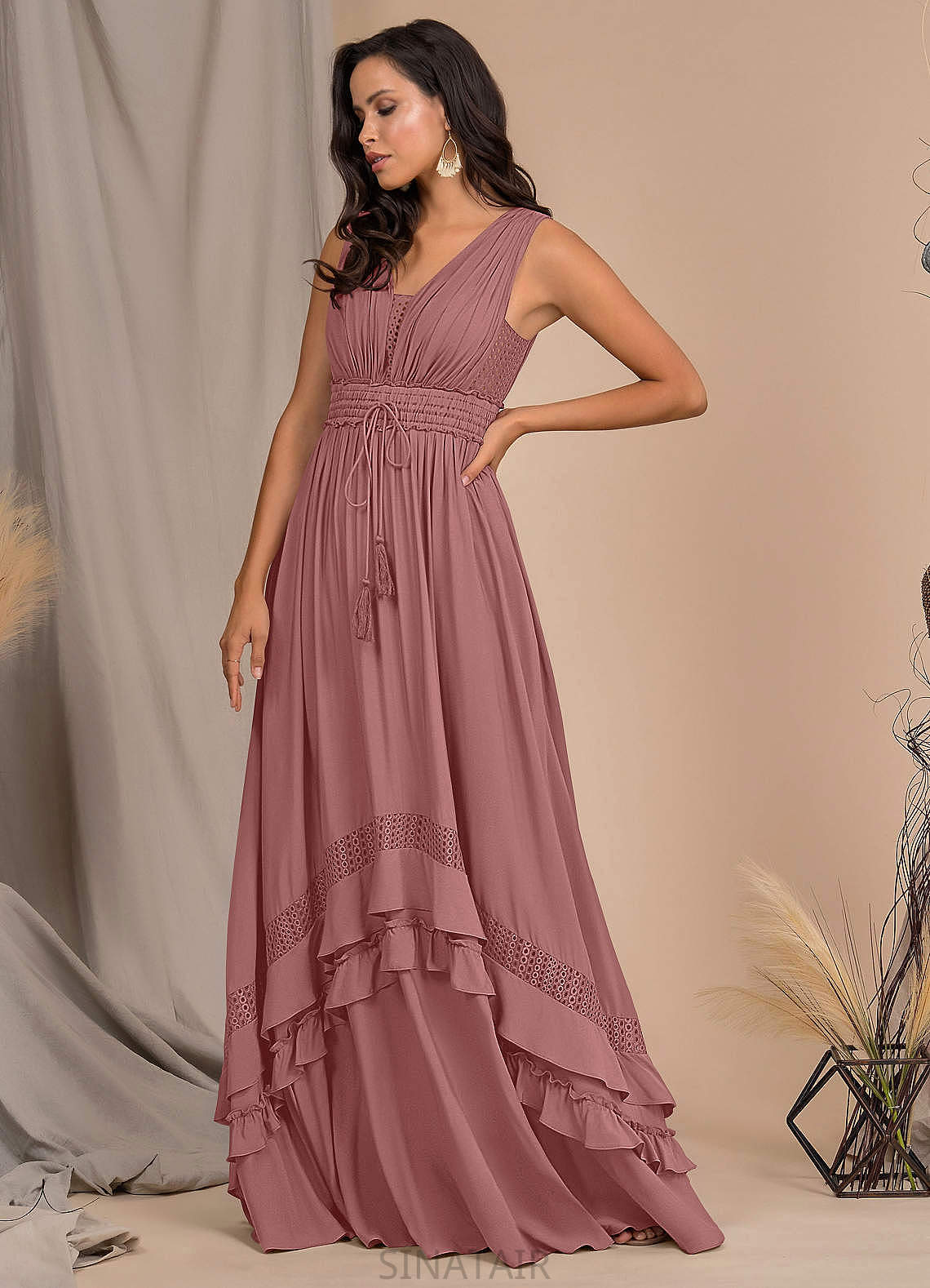 Lexi Sleeveless Natural Waist One Shoulder Trumpet/Mermaid Floor Length Bridesmaid Dresses