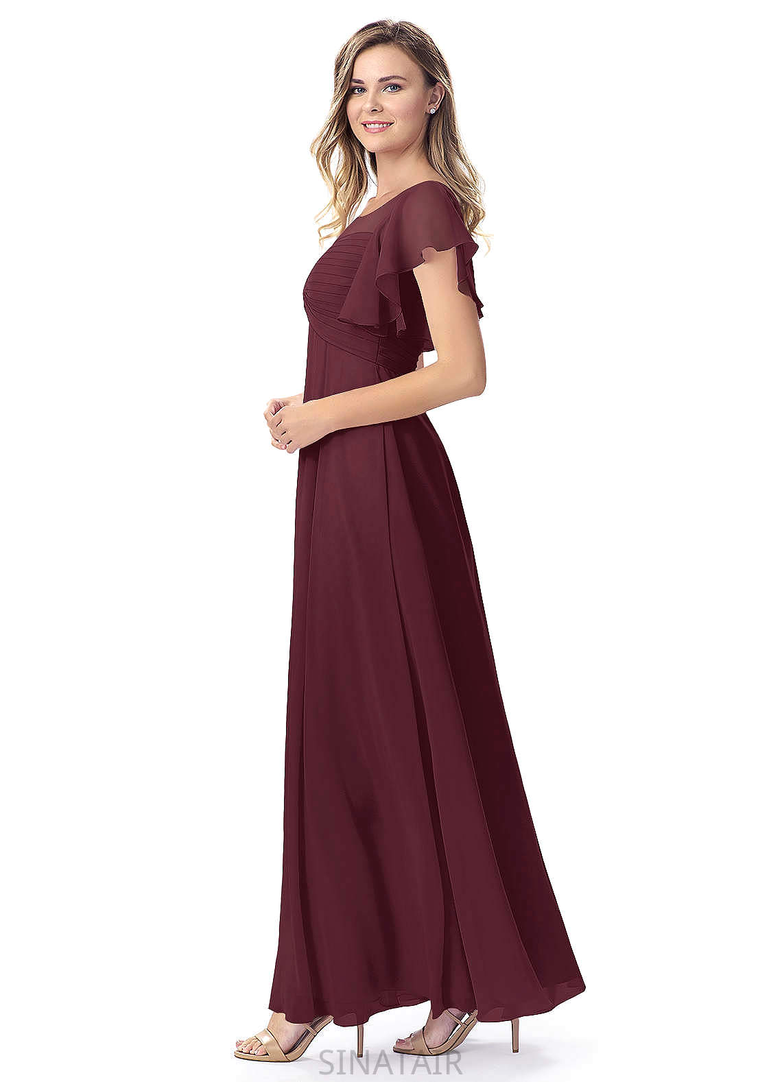 Christina A-Line/Princess Sleeveless Natural Waist Floor Length One Shoulder Bridesmaid Dresses