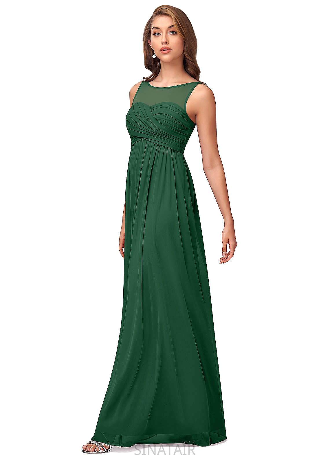 Katelyn Floor Length Scoop Natural Waist A-Line/Princess Sleeveless Bridesmaid Dresses