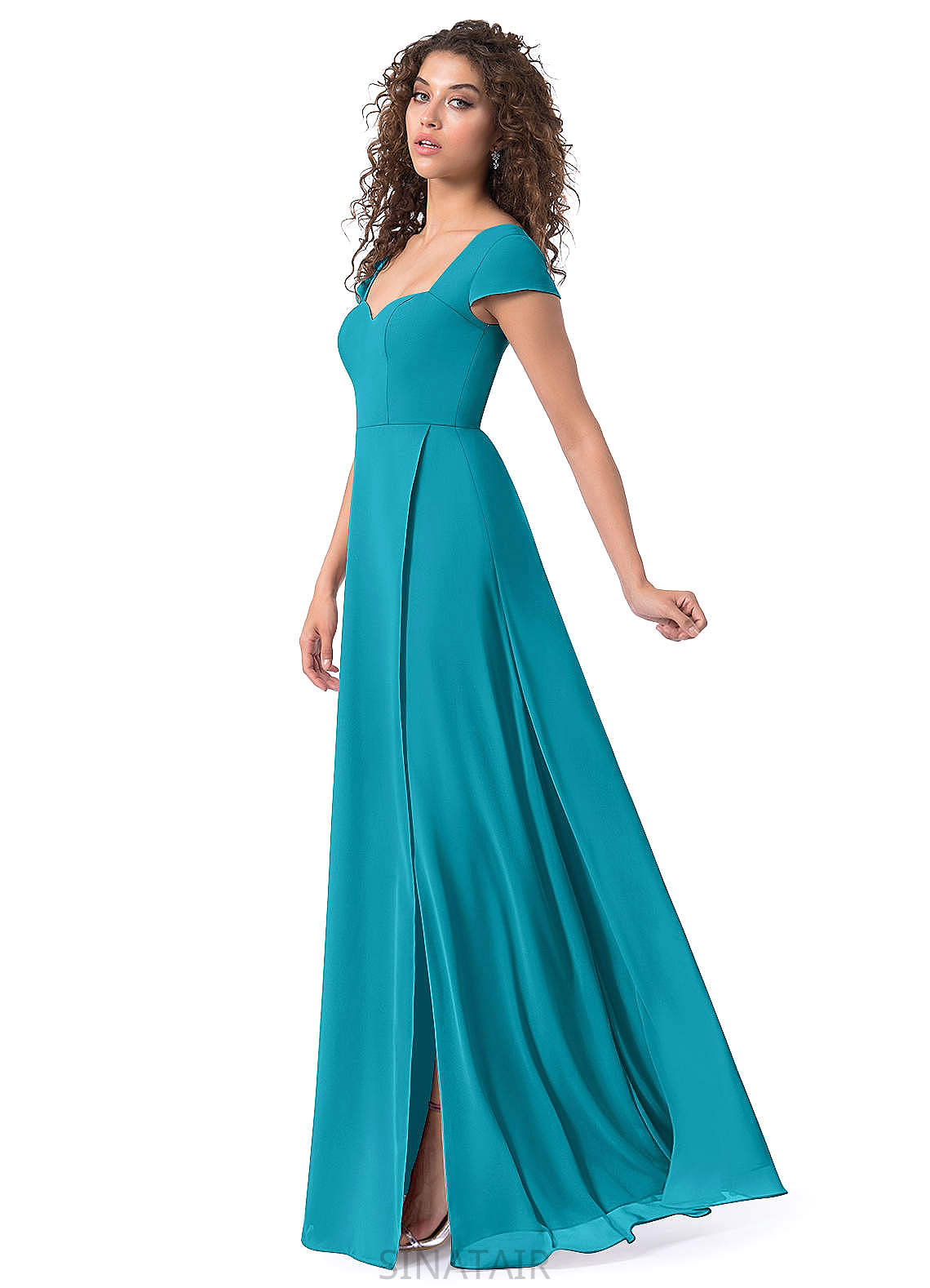 Isis A-Line/Princess Floor Length Natural Waist Sleeveless V-Neck Bridesmaid Dresses