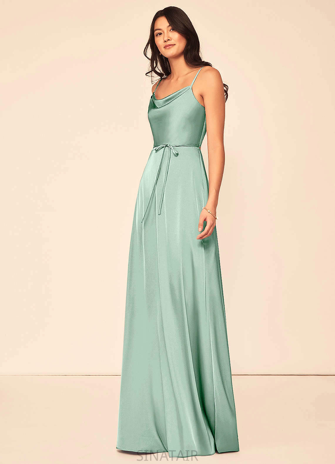 Alexis A-Line/Princess Natural Waist Sweetheart Sleeveless Floor Length Bridesmaid Dresses