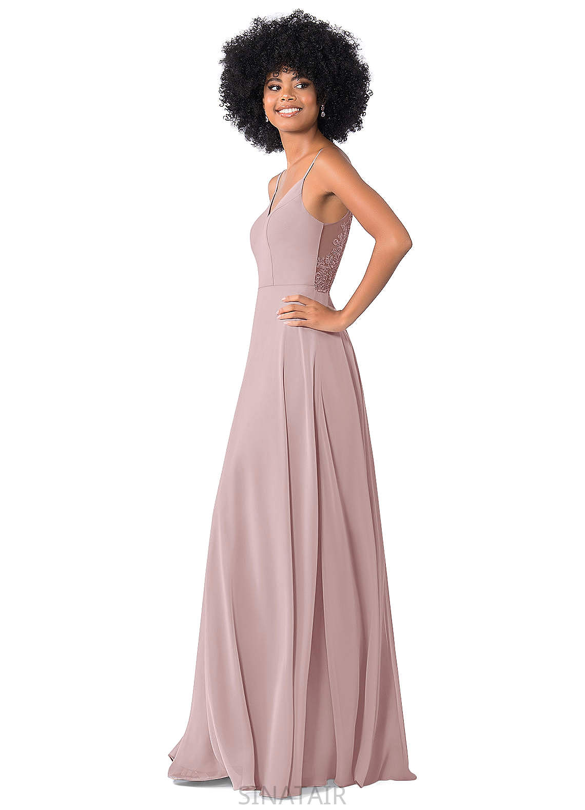 Kathy Floor Length Halter Sleeveless Natural Waist A-Line/Princess Bridesmaid Dresses