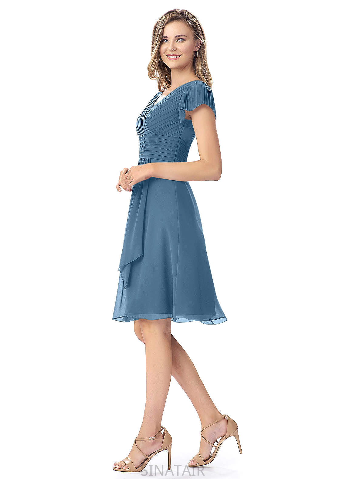 Ayla V-Neck Sleeveless Floor Length A-Line/Princess Natural Waist Bridesmaid Dresses