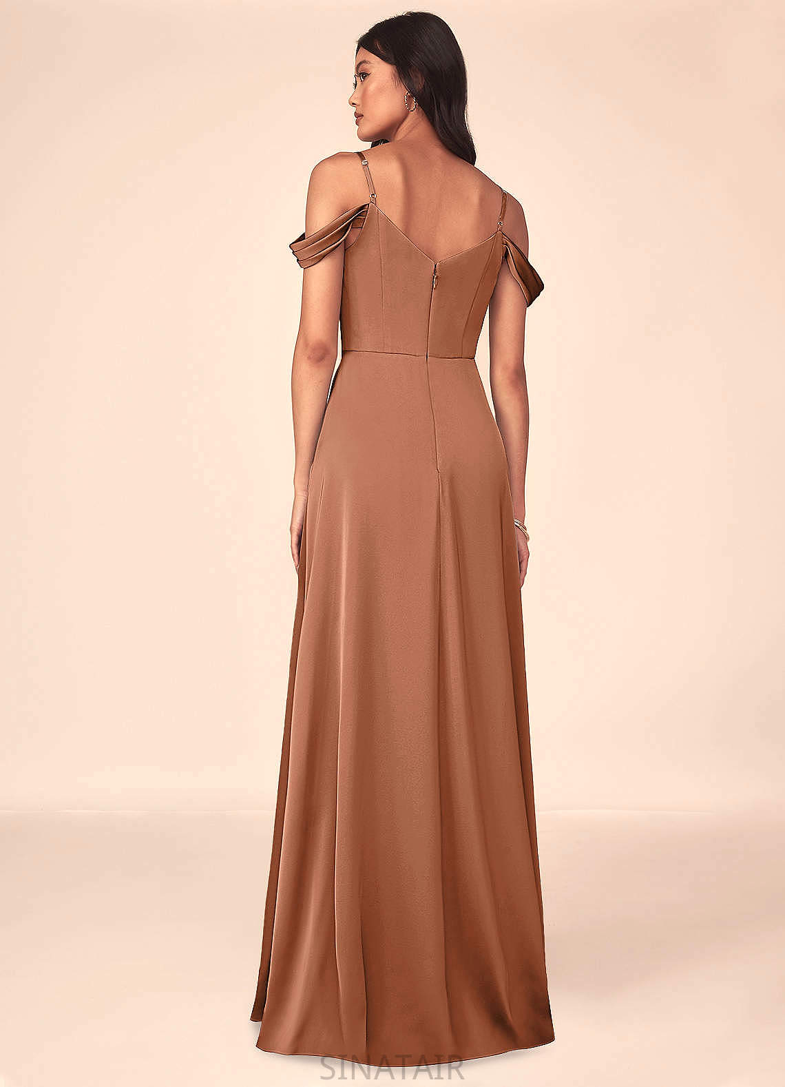 Daniela Sleeveless Floor Length V-Neck Natural Waist A-Line/Princess Bridesmaid Dresses