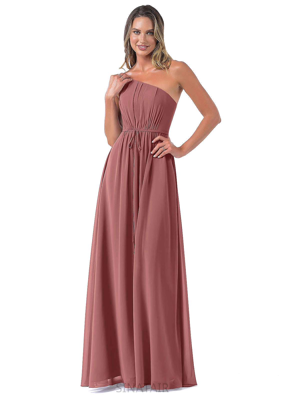 Jamiya Sleeveless Natural Waist A-Line/Princess Spaghetti Staps Floor Length Bridesmaid Dresses