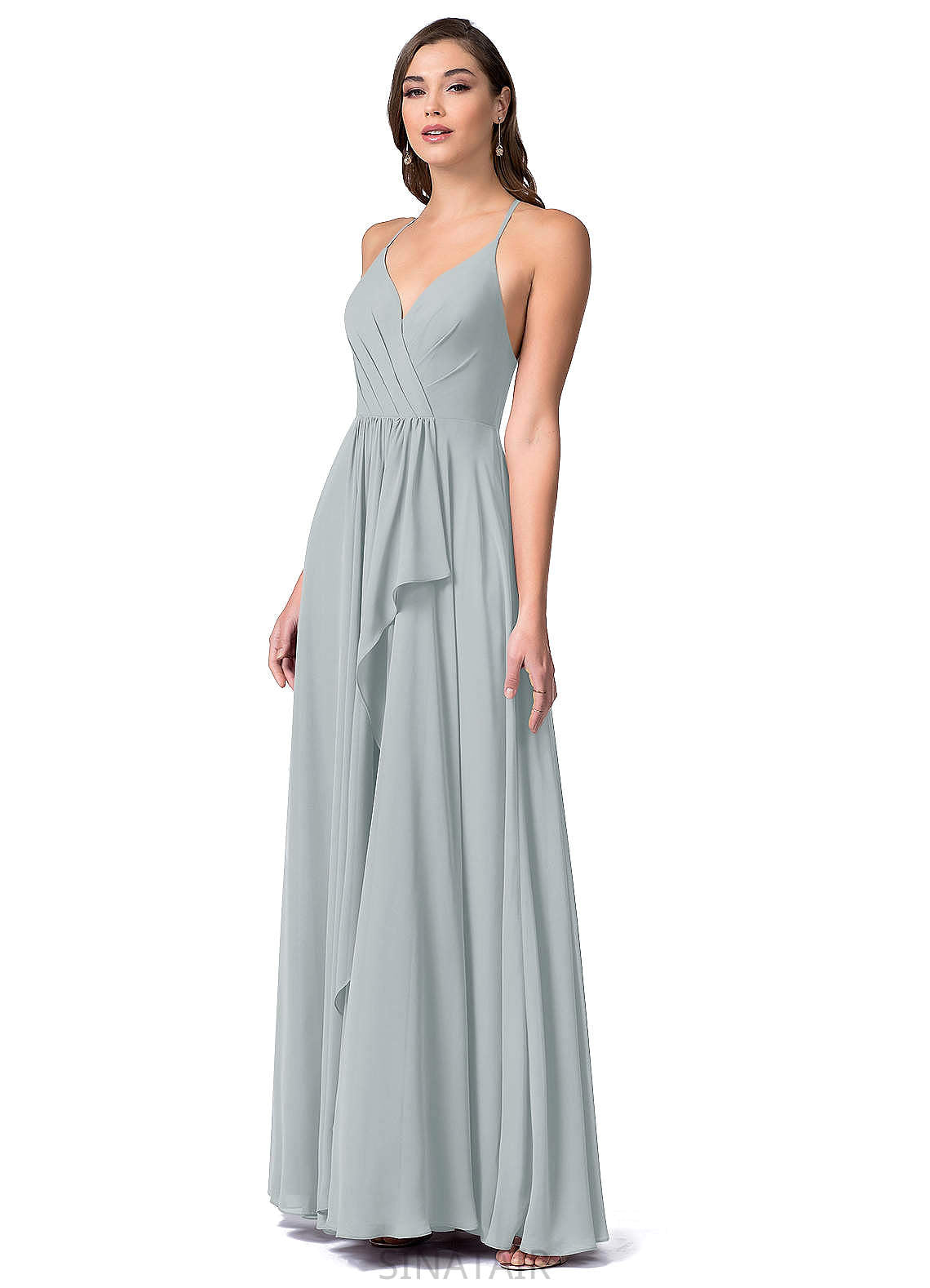 Harper Straps Floor Length A-Line/Princess Natural Waist Sleeveless Bridesmaid Dresses