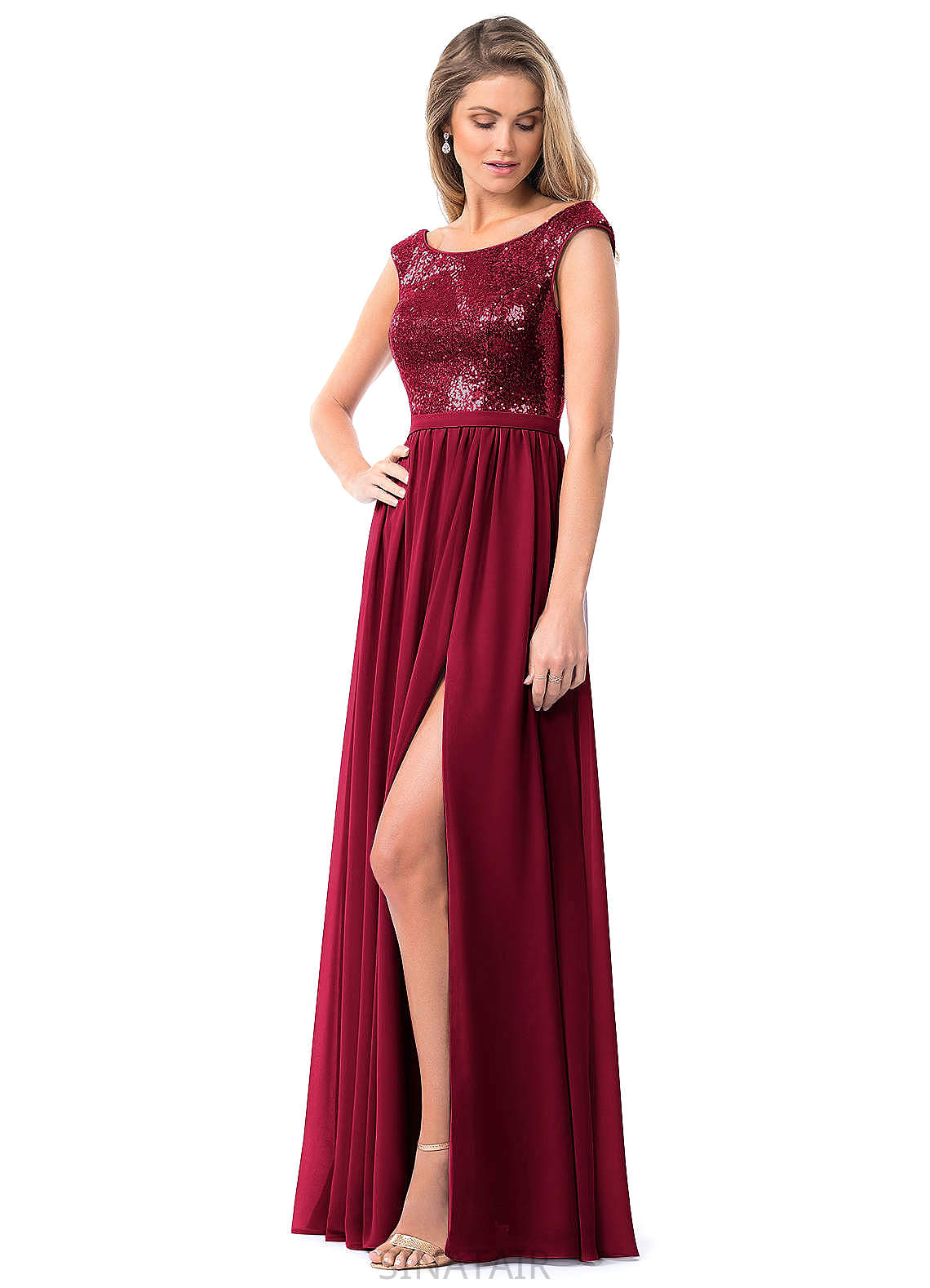 Jaylynn Floor Length Sleeveless Natural Waist Sheath/Column Spaghetti Staps Bridesmaid Dresses