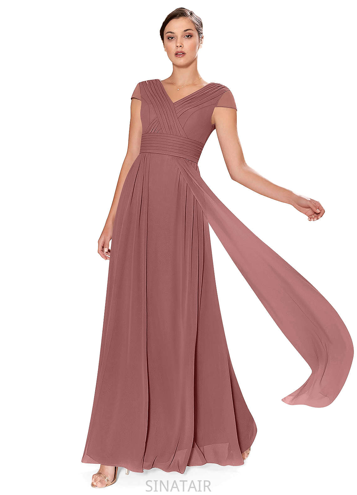 Maddison Floor Length Natural Waist Sheath/Column Scoop Sleeveless Bridesmaid Dresses