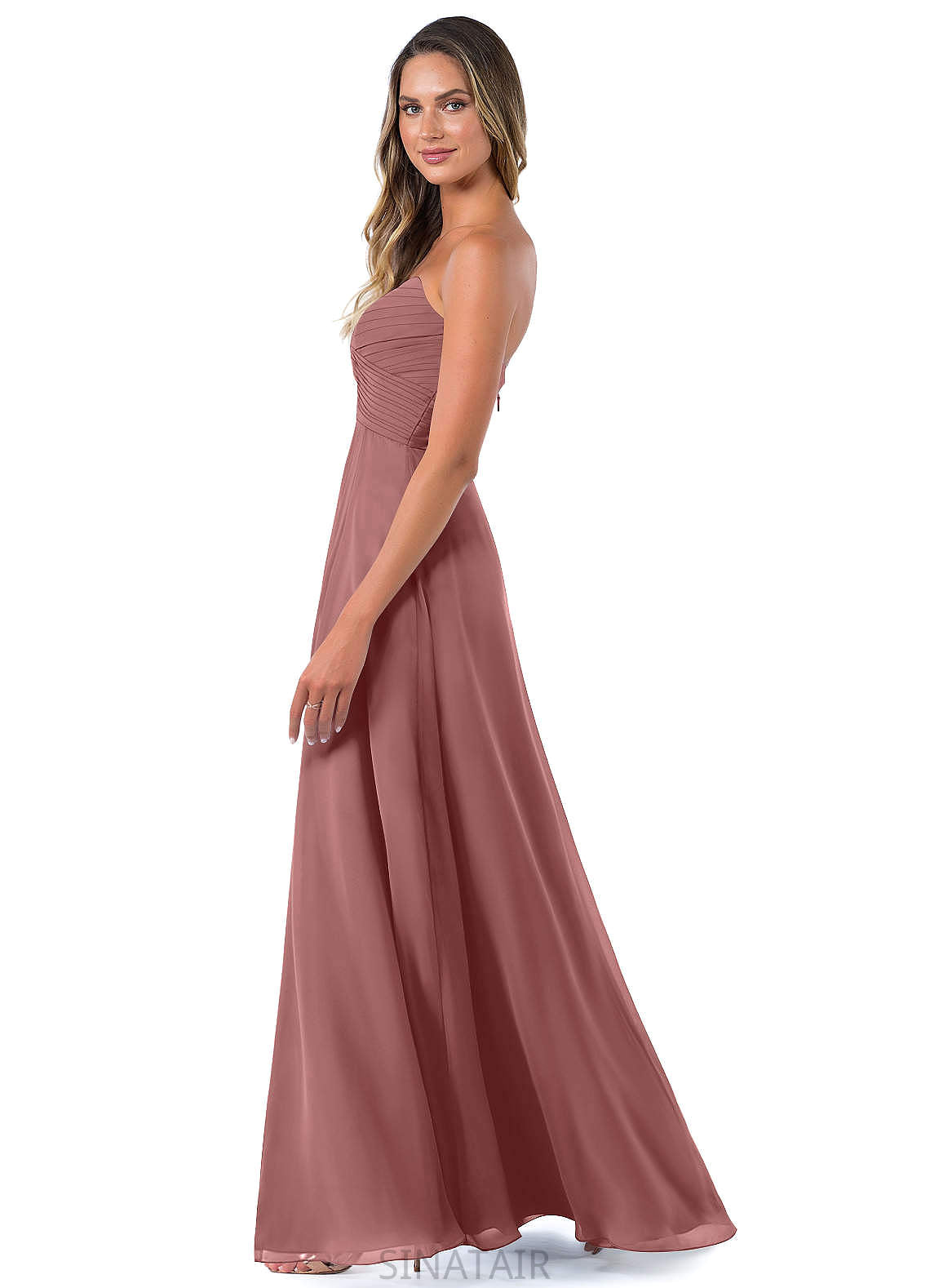 Viv A-Line/Princess V-Neck Sleeveless Natural Waist Floor Length Bridesmaid Dresses