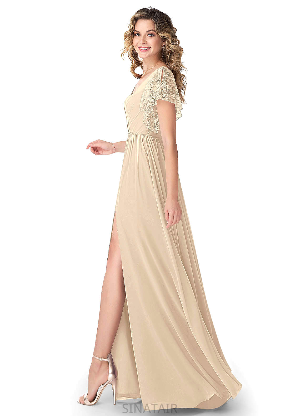 Laurel Sleeveless Natural Waist Scoop A-Line/Princess Floor Length Bridesmaid Dresses