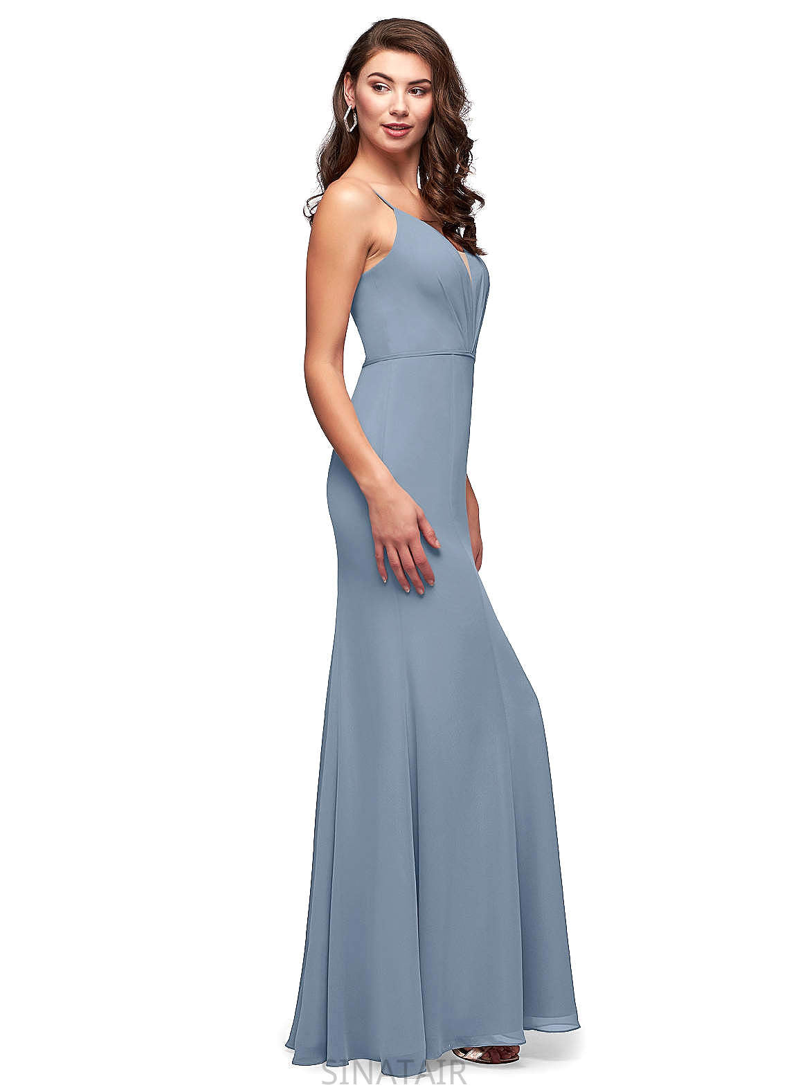 Summer Floor Length Scoop Sleeveless Natural Waist A-Line/Princess Bridesmaid Dresses