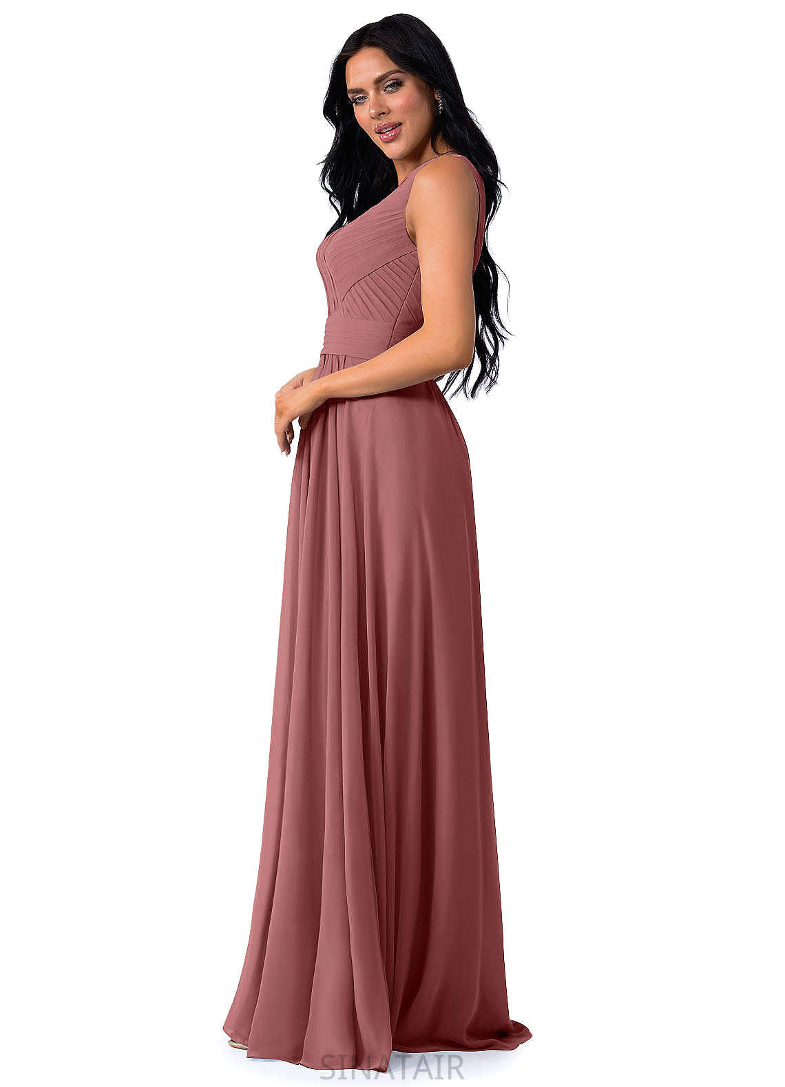 Zoey A-Line/Princess Natural Waist Spaghetti Staps Floor Length Off The Shoulder Sleeveless Bridesmaid Dresses