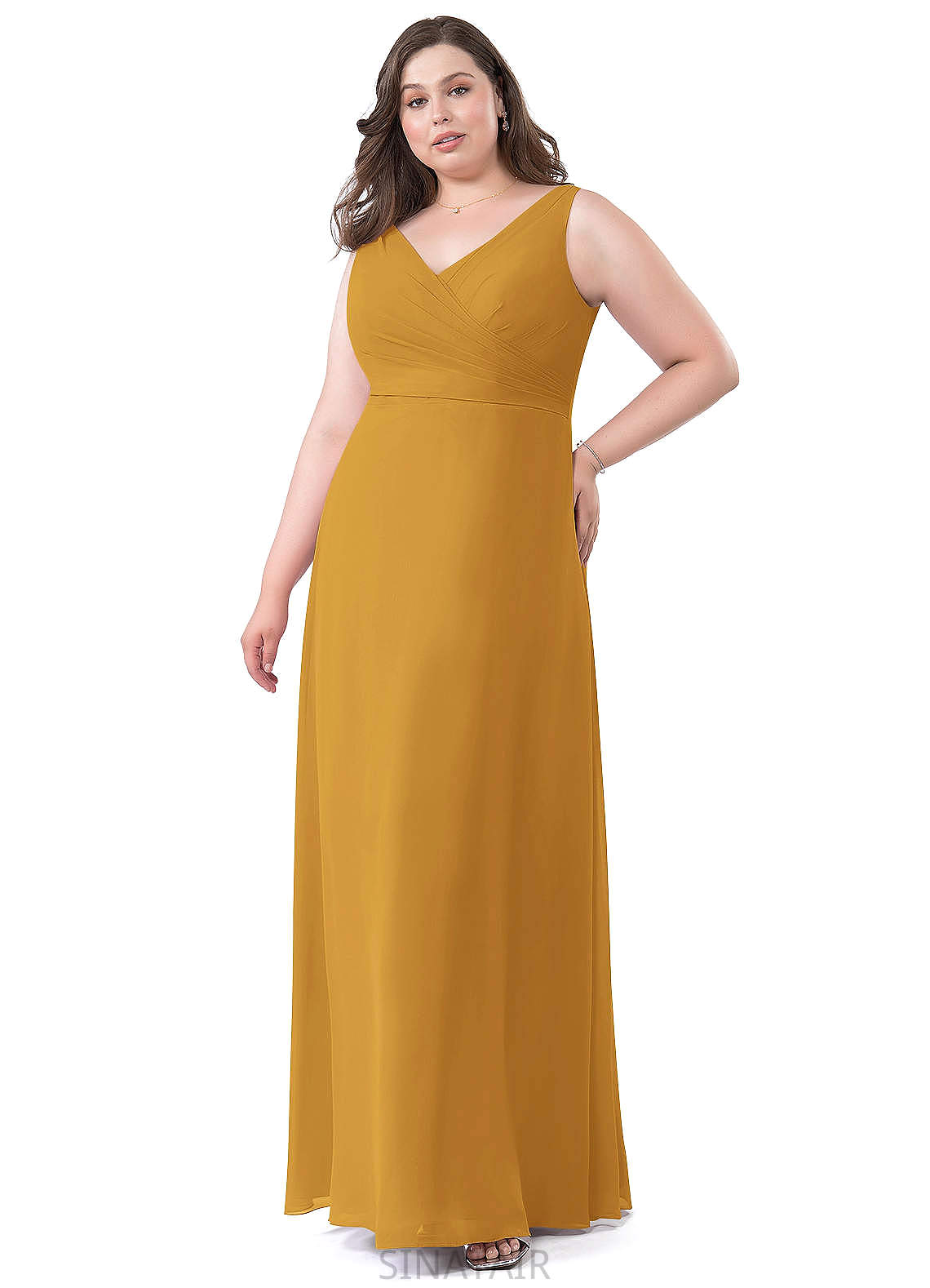 Hanna Sleeveless Natural Waist A-Line/Princess Spaghetti Staps Floor Length Bridesmaid Dresses