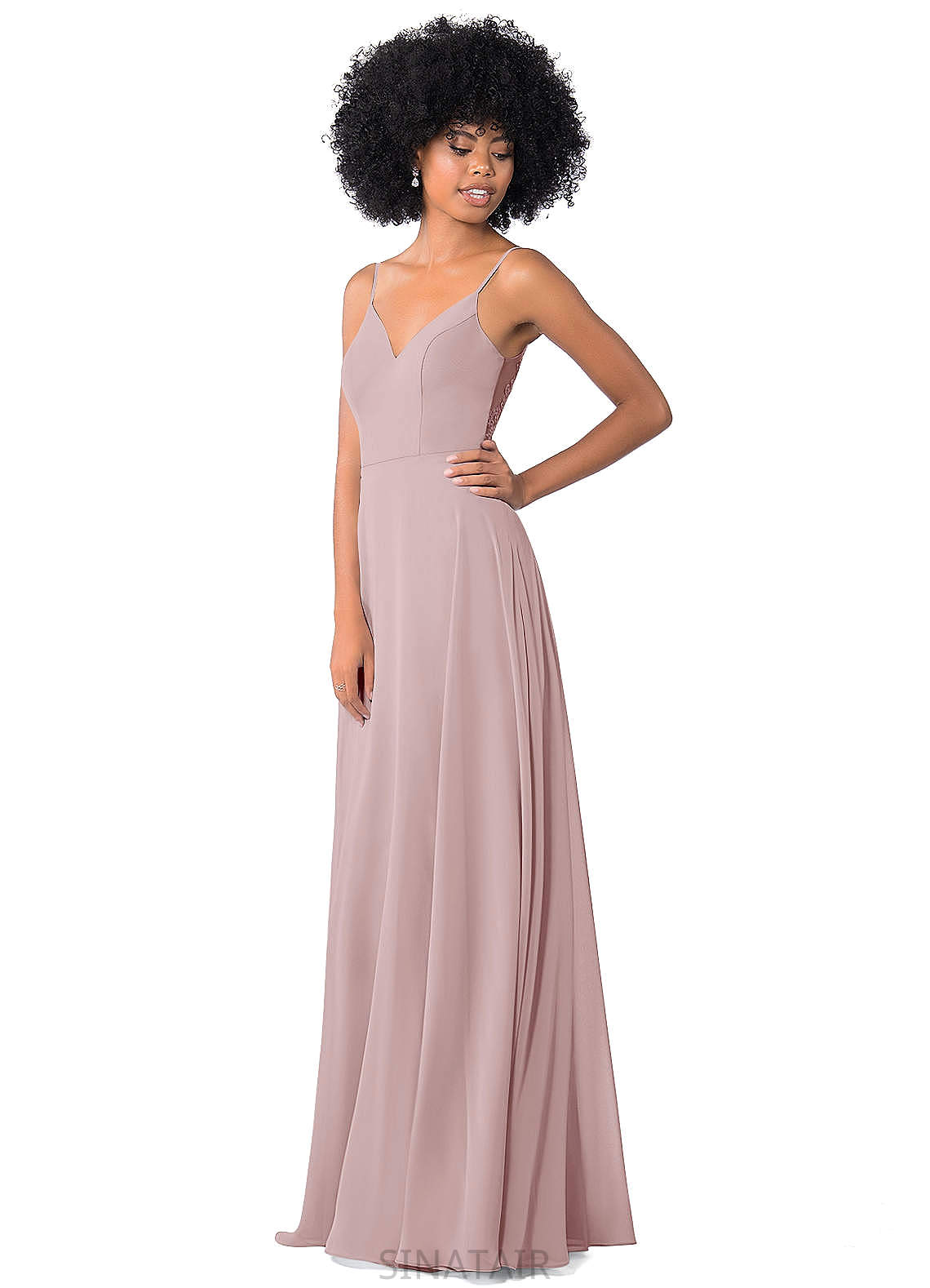 Kathy Floor Length Halter Sleeveless Natural Waist A-Line/Princess Bridesmaid Dresses