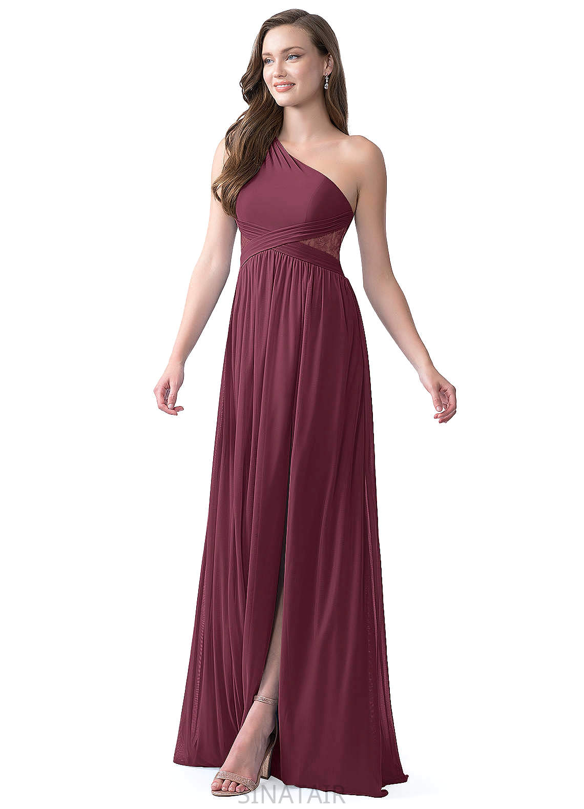 Catalina Natural Waist Floor Length Sleeveless V-Neck A-Line/Princess Bridesmaid Dresses