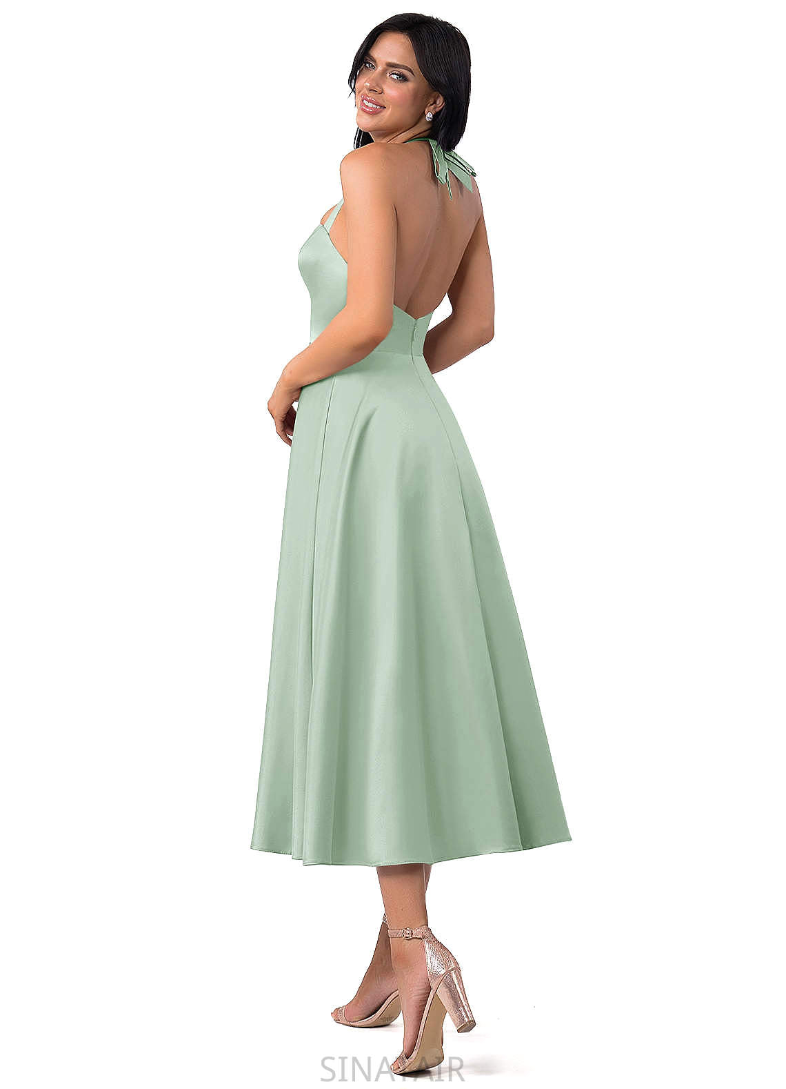 Jenna Floor Length Natural Waist V-Neck Sleeveless A-Line/Princess Bridesmaid Dresses