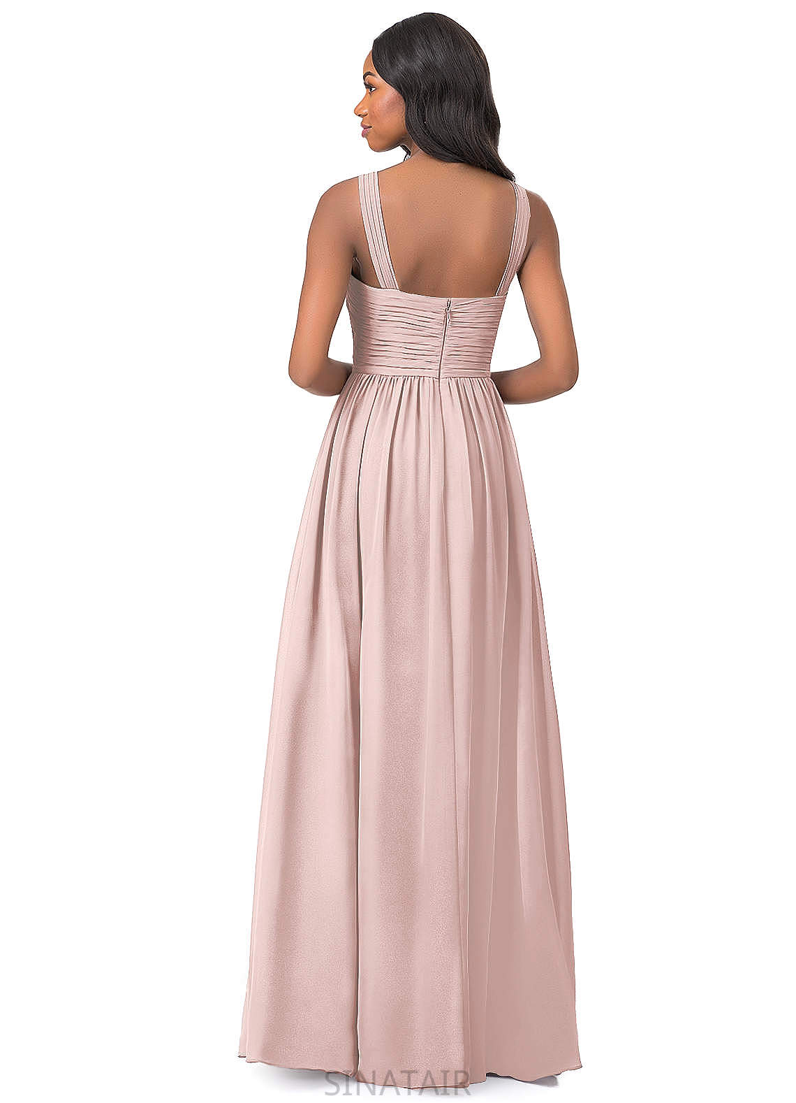 Persis Floor Length A-Line/Princess Sleeveless Spaghetti Staps Natural Waist Bridesmaid Dresses