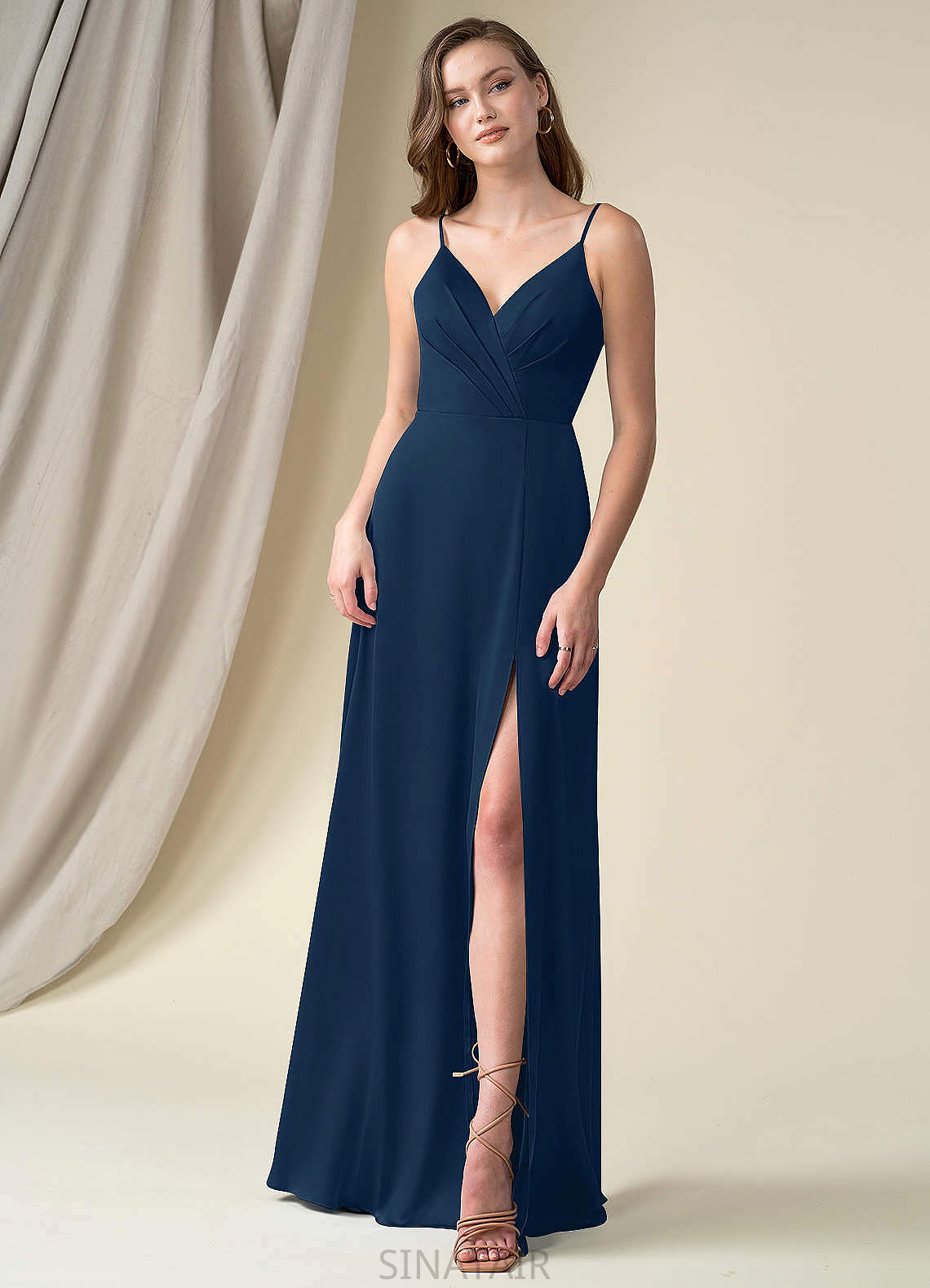 Dayanara Sleeveless A-Line/Princess Floor Length Spaghetti Staps Natural Waist Bridesmaid Dresses