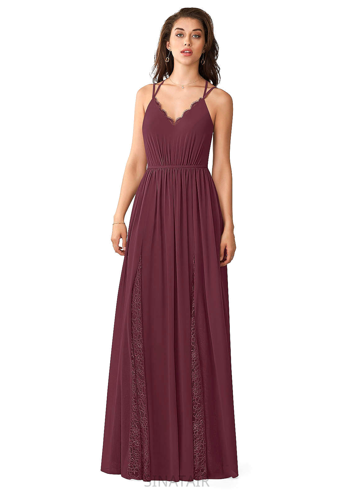 Tess Scoop Natural Waist Sleeveless A-Line/Princess Floor Length Bridesmaid Dresses