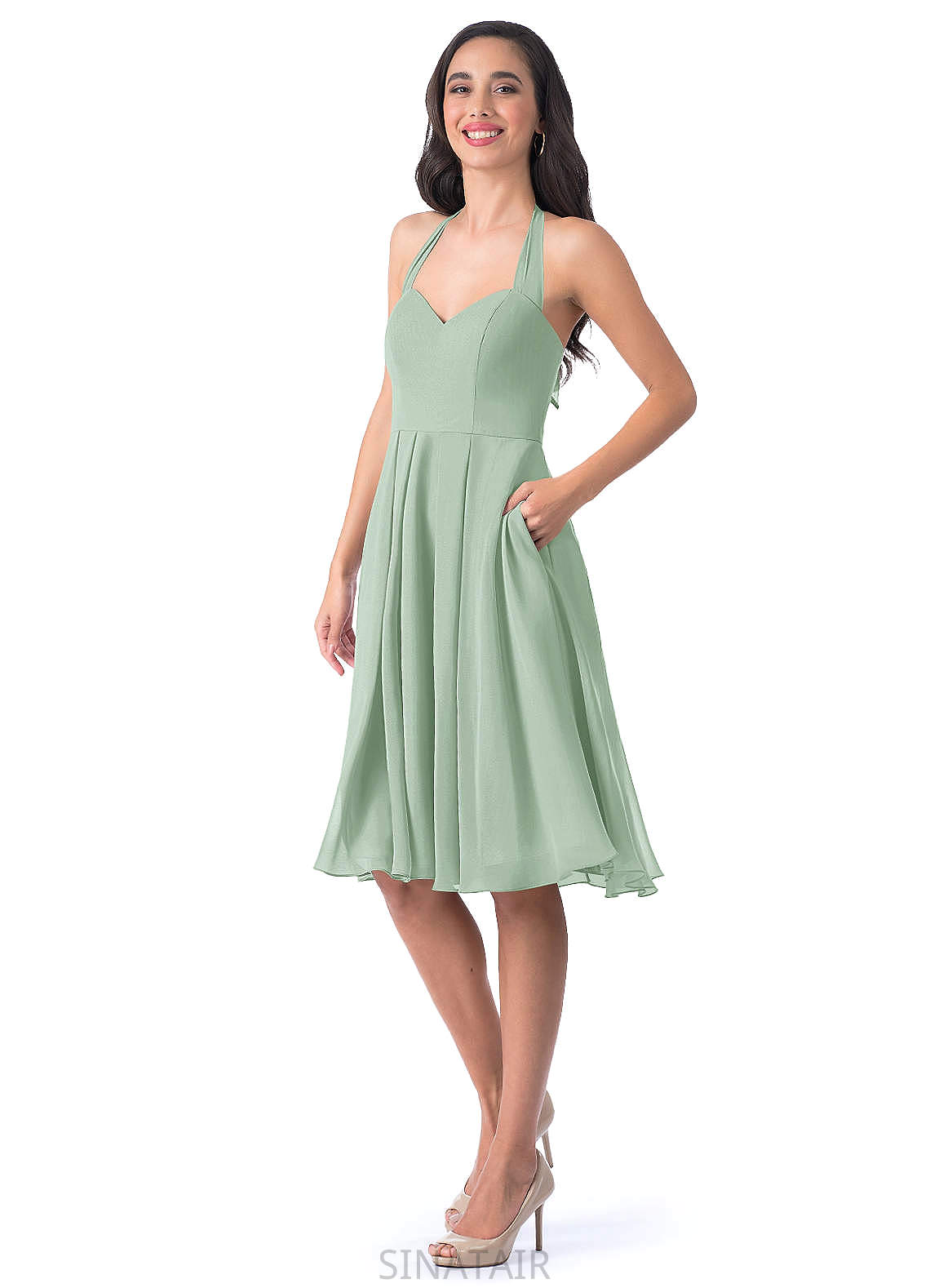 Moriah Natural Waist A-Line/Princess Floor Length Straps Sleeveless Bridesmaid Dresses