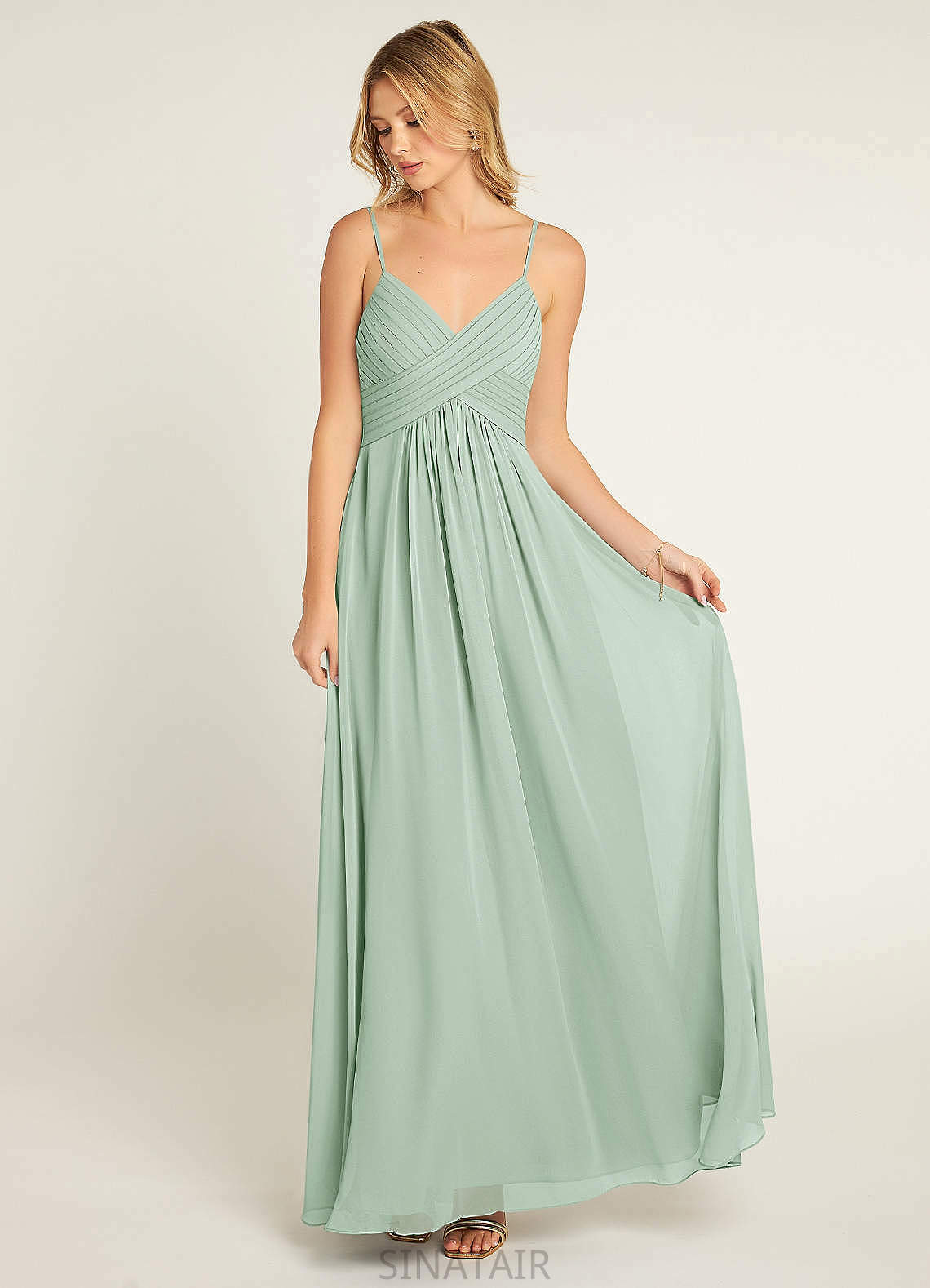 Lilyana Floor Length A-Line/Princess Natural Waist Scoop Sleeveless Bridesmaid Dresses