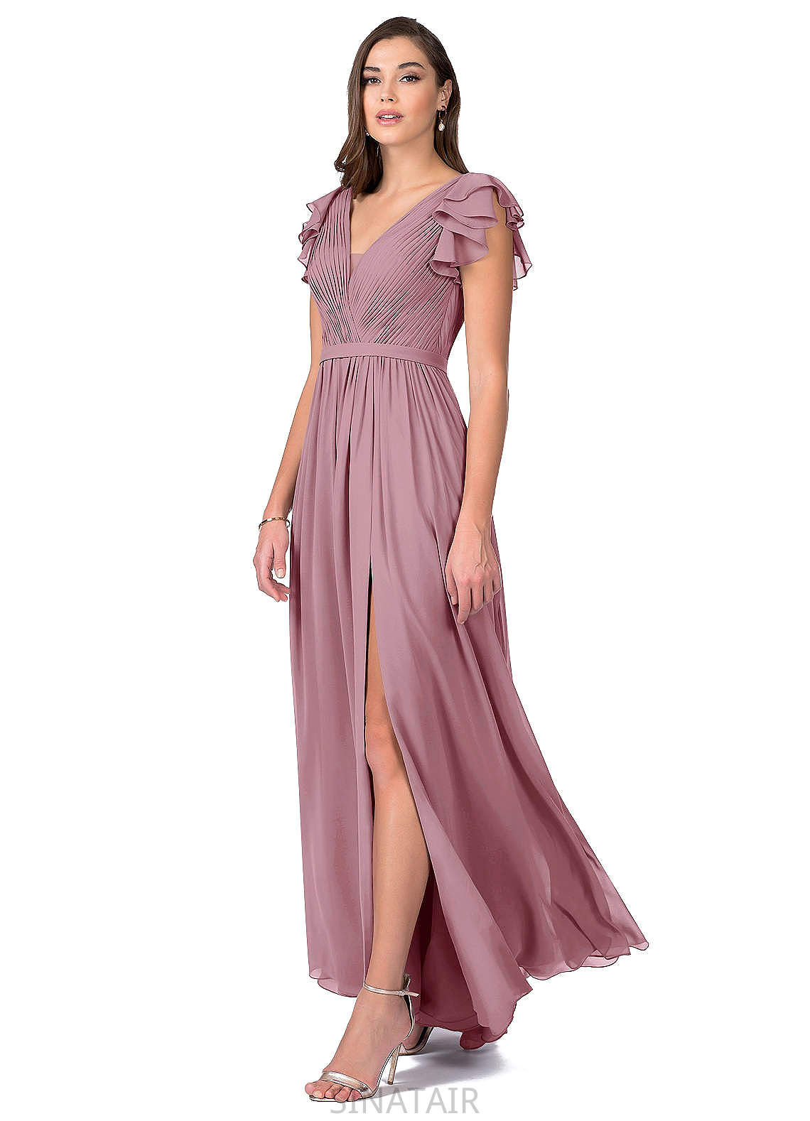 Savanna A-Line/Princess Natural Waist Floor Length Scoop Sleeveless Bridesmaid Dresses