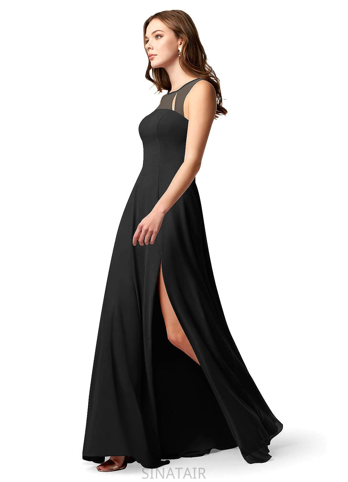 Scarlett Floor Length V-Neck A-Line/Princess Natural Waist Sleeveless Bridesmaid Dresses