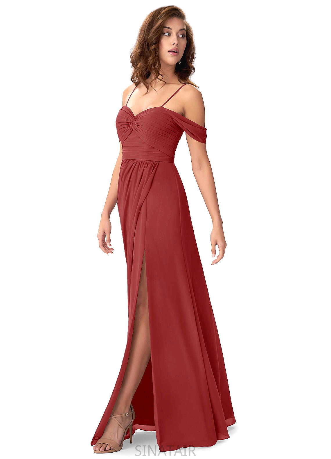 Pancy A-Line/Princess Natural Waist Floor Length Spaghetti Staps Sleeveless Bridesmaid Dresses