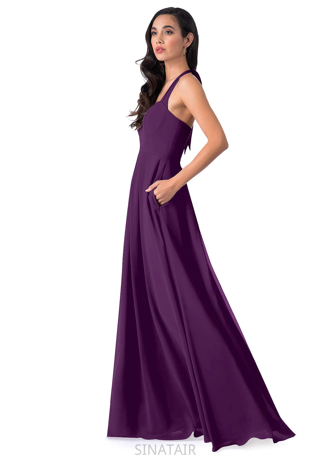 Jimena Natural Waist Sleeveless Floor Length Trumpet/Mermaid Spaghetti Staps Bridesmaid Dresses