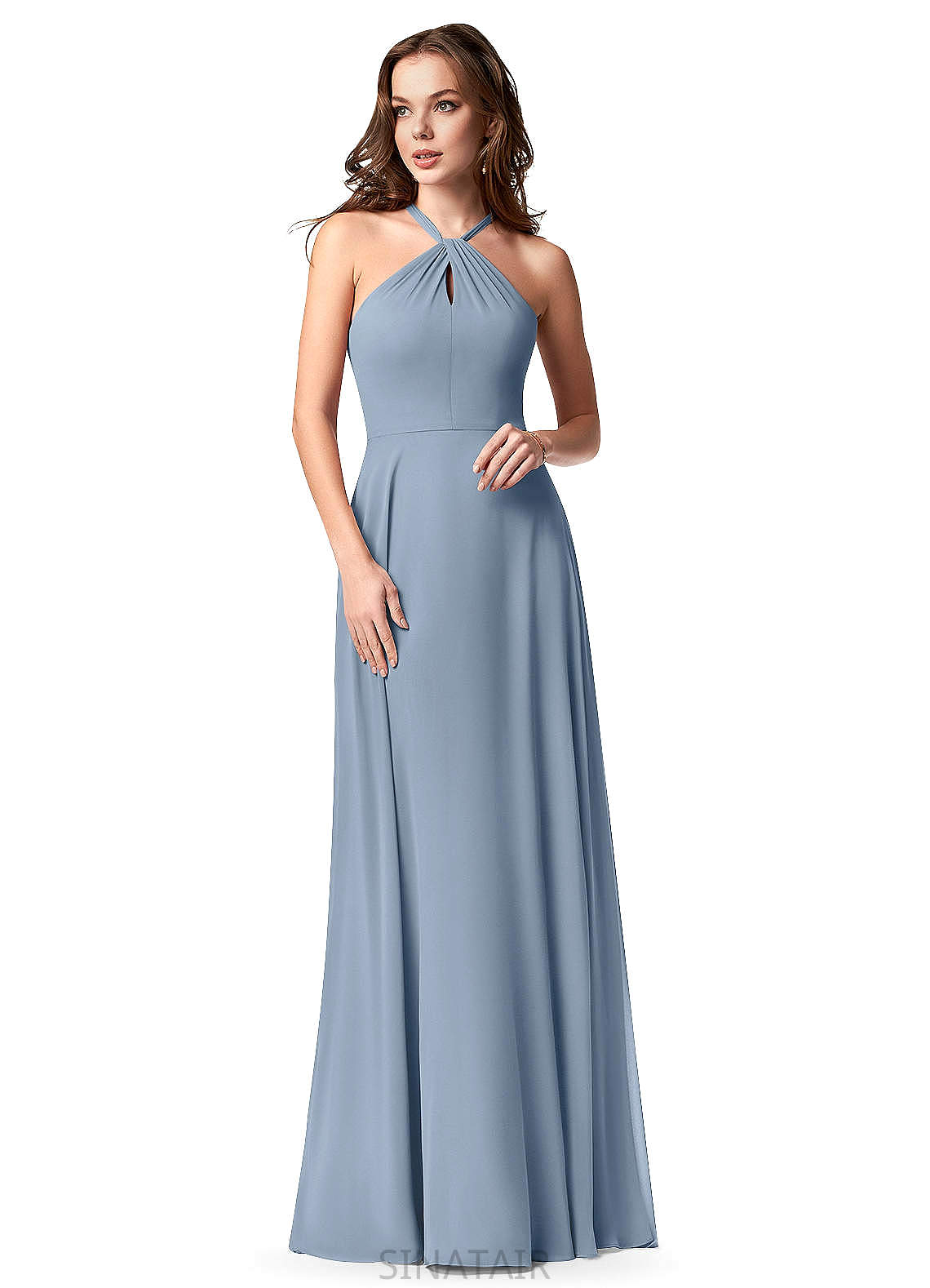 Val One Shoulder Trumpet/Mermaid Spandex Natural Waist Sleeveless Floor Length Bridesmaid Dresses