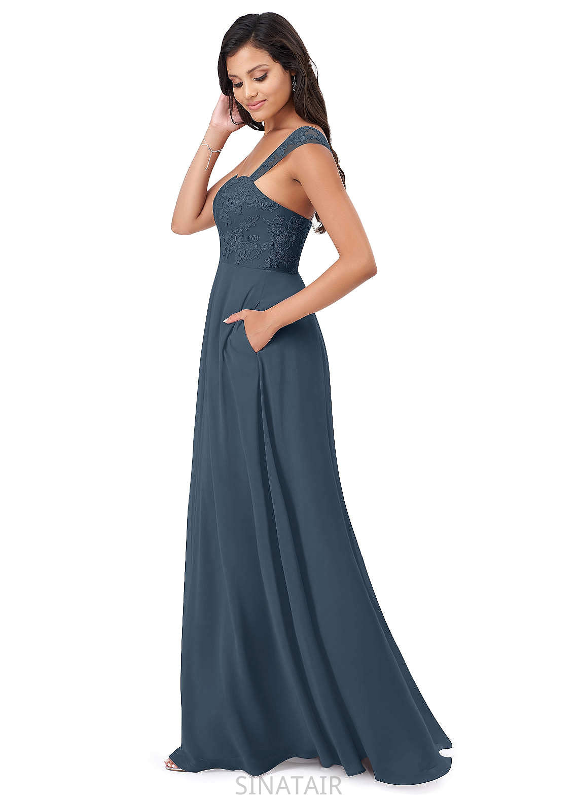 Journey Straps Natural Waist Sleeveless Floor Length A-Line/Princess Bridesmaid Dresses