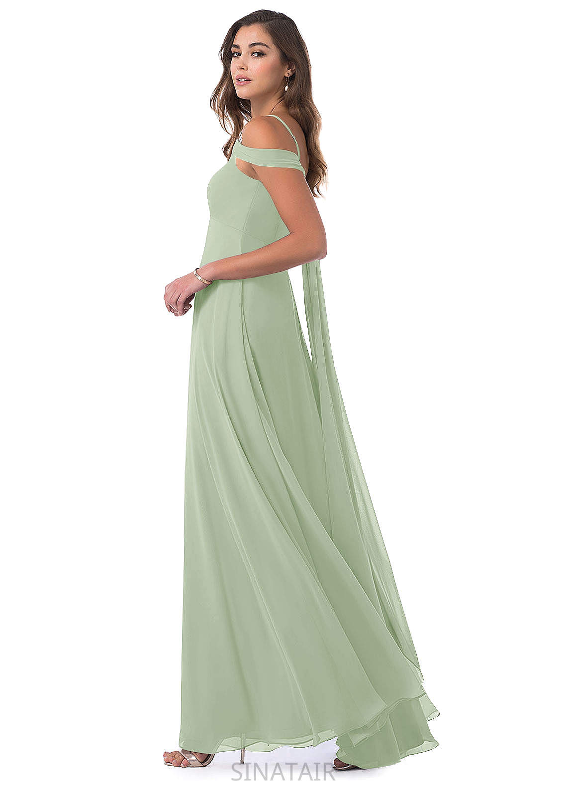 Desirae Floor Length Natural Waist A-Line/Princess Sleeveless Halter Bridesmaid Dresses