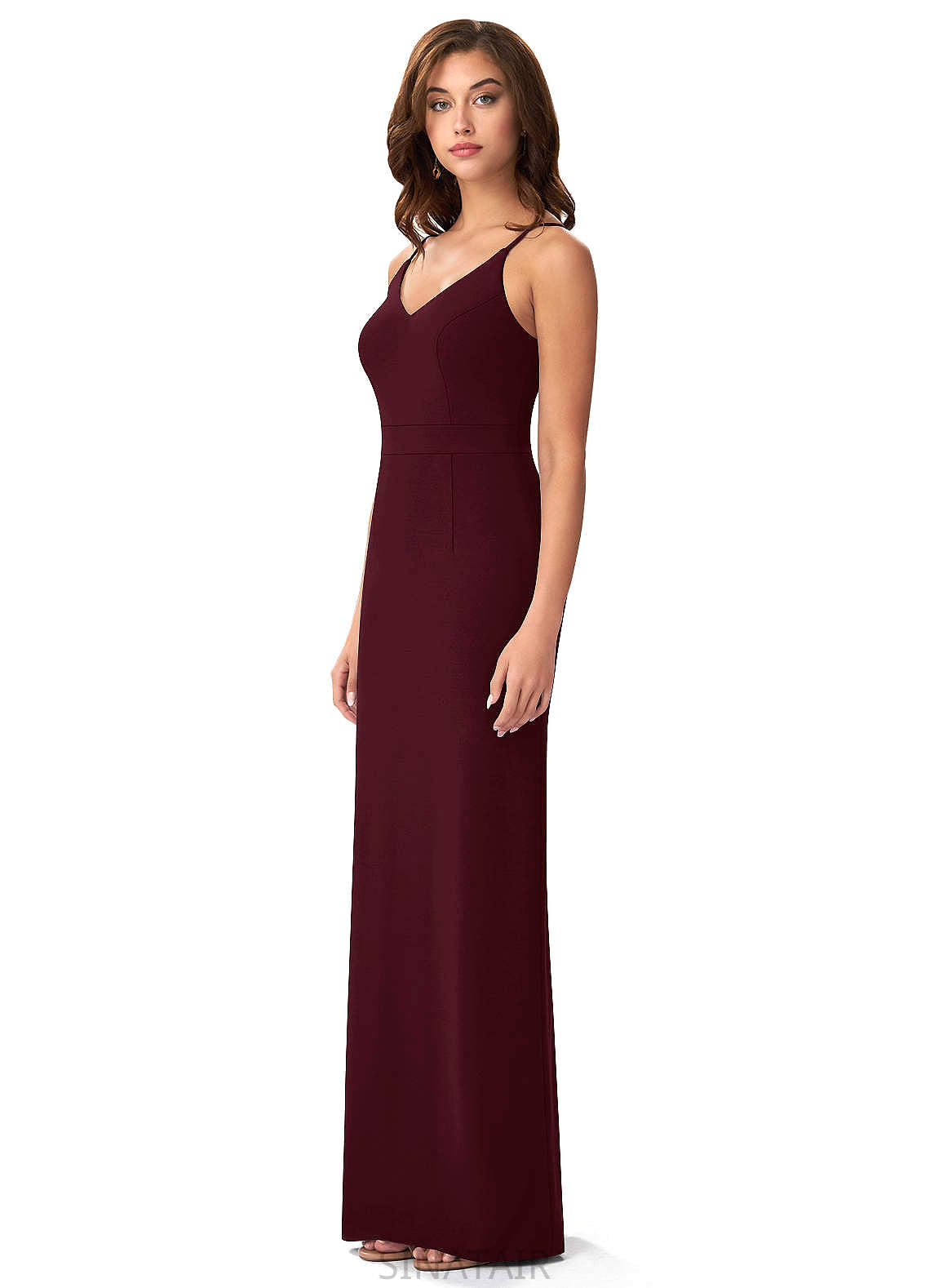 Serena A-Line/Princess Floor Length V-Neck Natural Waist Sleeveless Bridesmaid Dresses