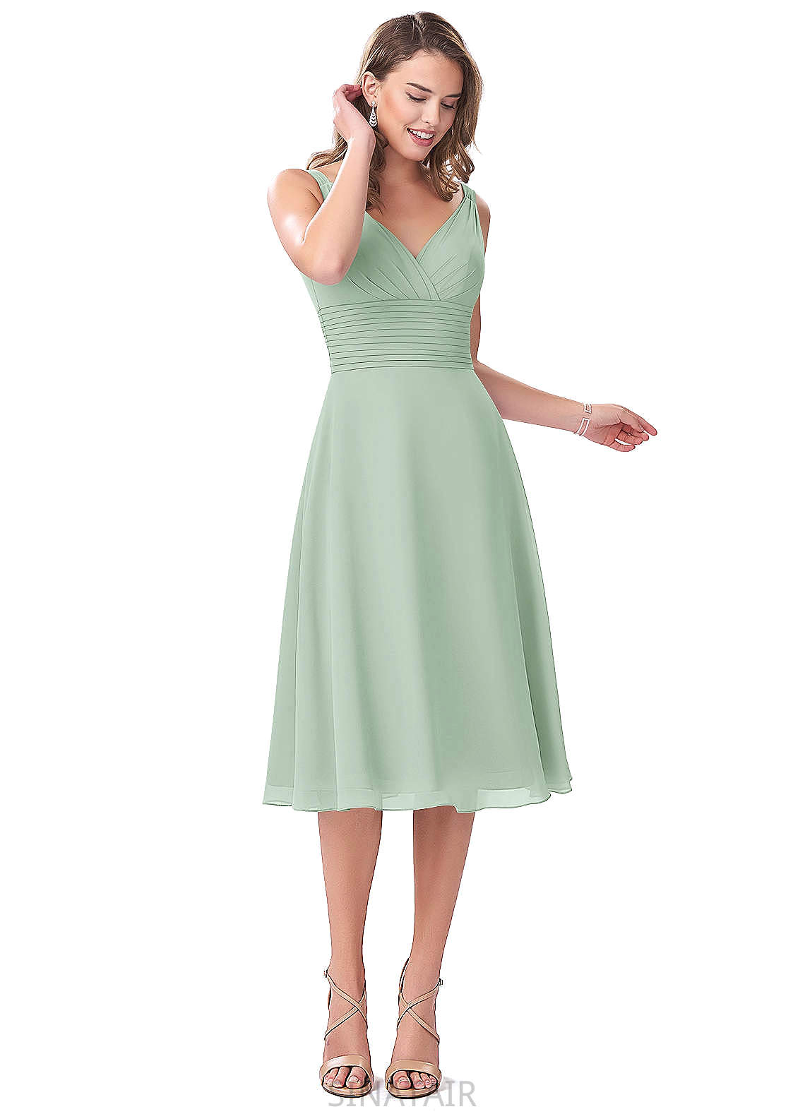 Elisa Sleeveless Floor Length Natural Waist A-Line/Princess Off The Shoulder Bridesmaid Dresses