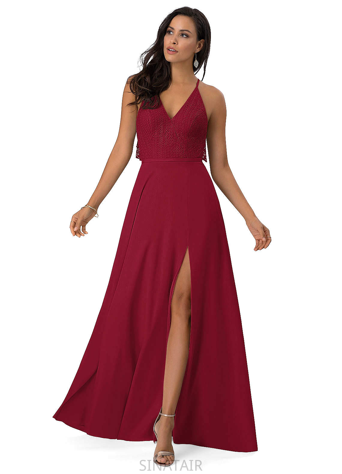 Riley Floor Length Sleeveless Spandex Trumpet/Mermaid Spaghetti Staps Natural Waist Bridesmaid Dresses