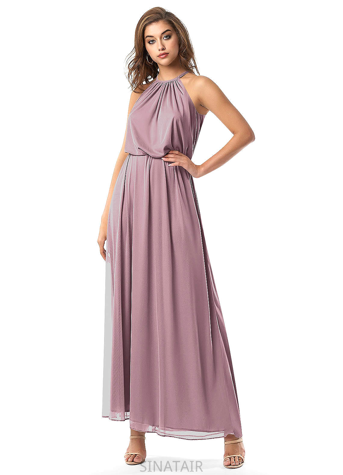 Alexa Natural Waist Sleeveless One Shoulder High Low A-Line/Princess Bridesmaid Dresses