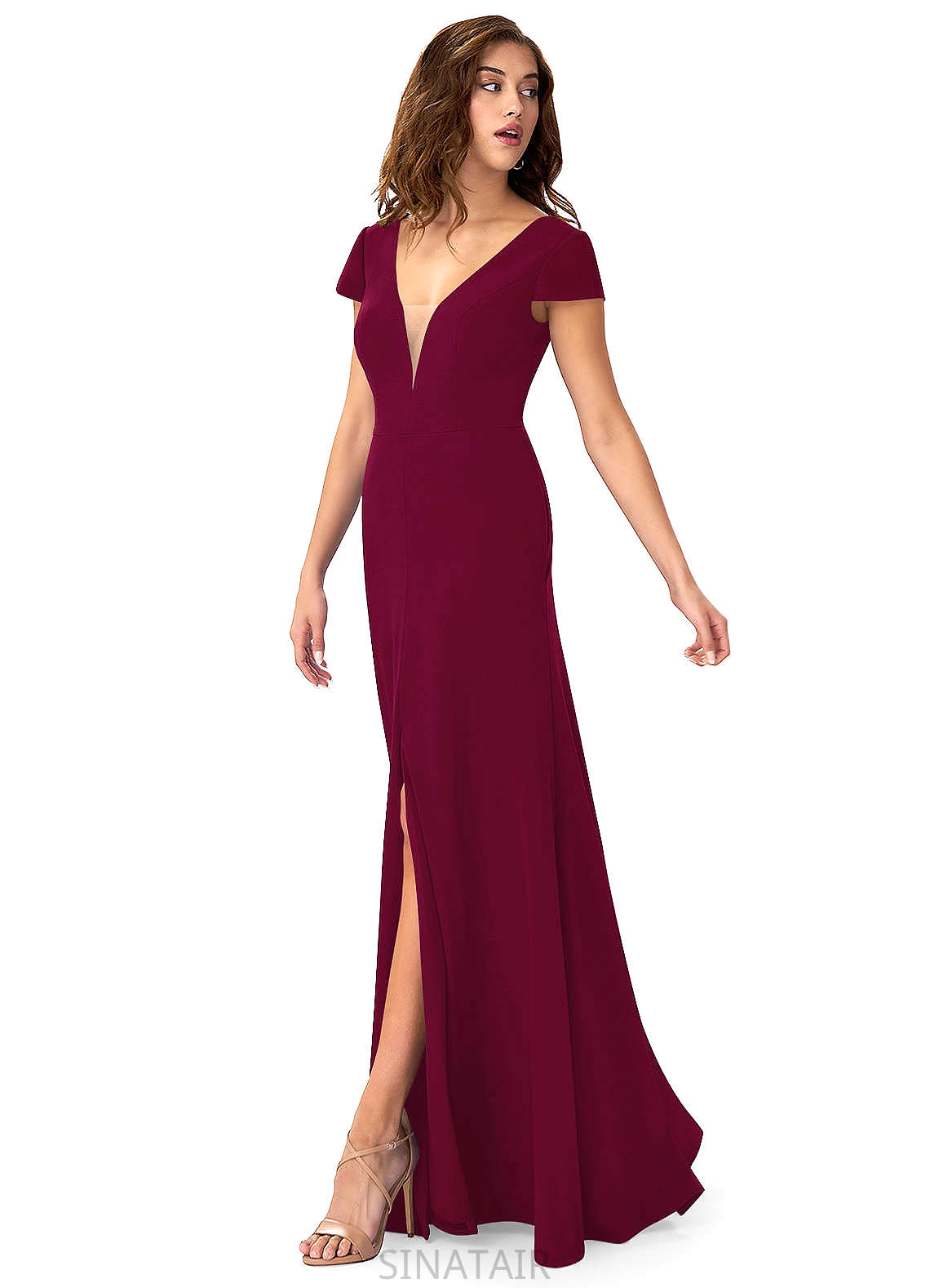 Kaliyah Floor Length Spaghetti Staps Natural Waist A-Line/Princess Sleeveless Bridesmaid Dresses