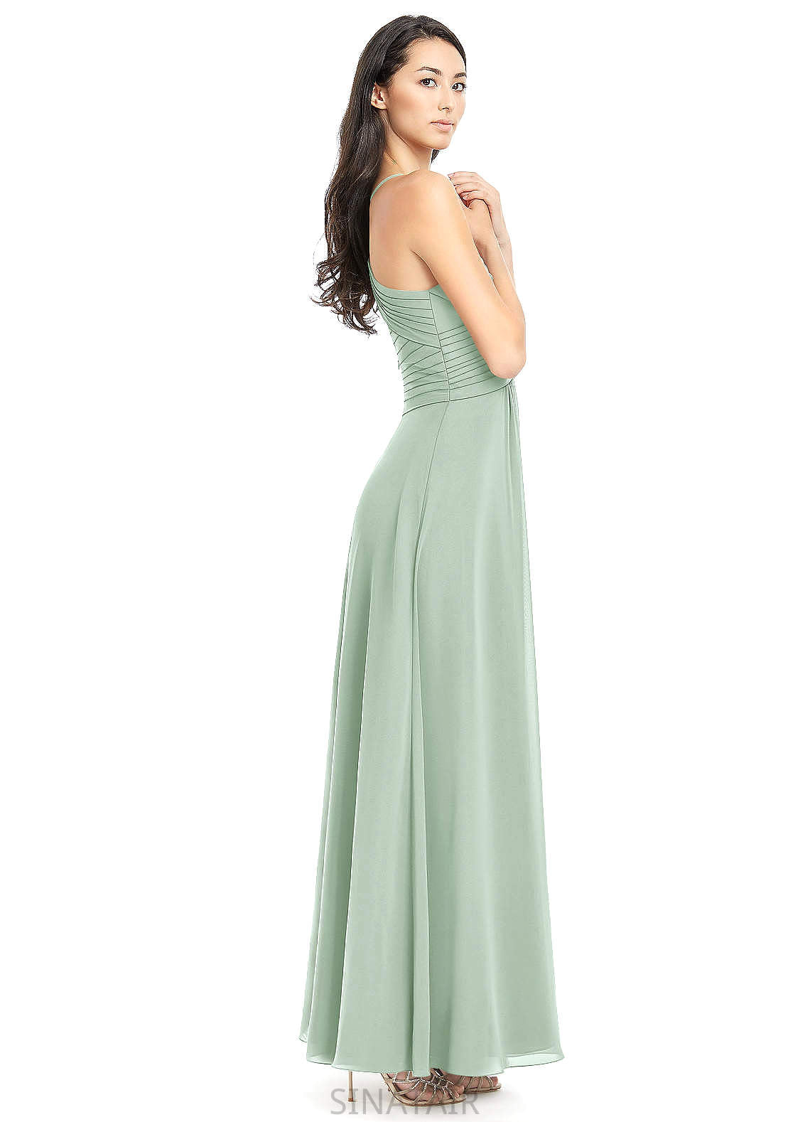 Lana Sleeveless Floor Length V-Neck Natural Waist A-Line/Princess Bridesmaid Dresses